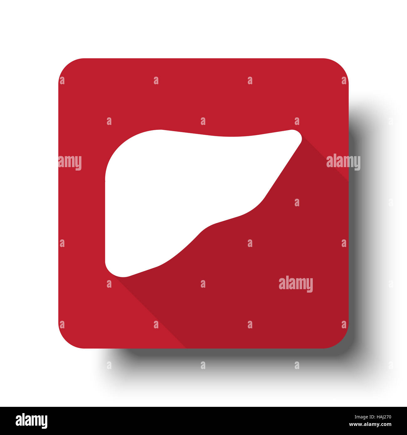 Télévision web du foie sur l'icône bouton rouge avec ombre portée Banque D'Images