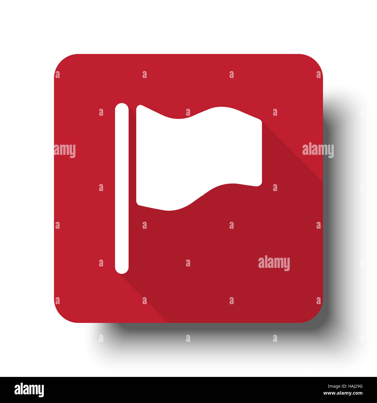 Télévision web du pavillon sur l'icône bouton rouge avec ombre portée Banque D'Images