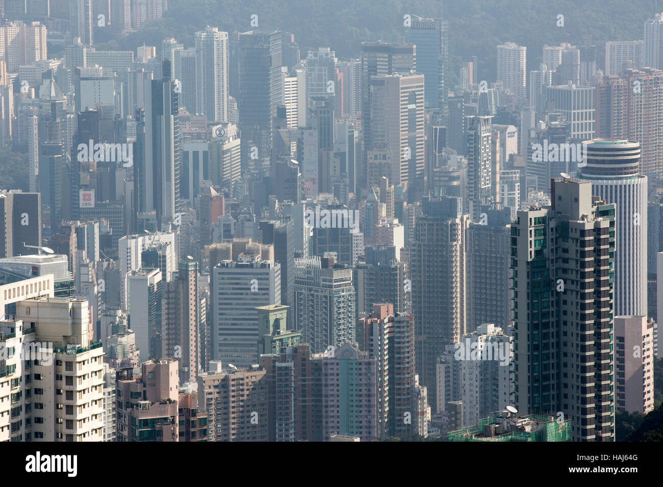 Vue depuis le Pic Victoria sur Central, Hong Kong Island, Hong Kong, Chine, Asie Banque D'Images