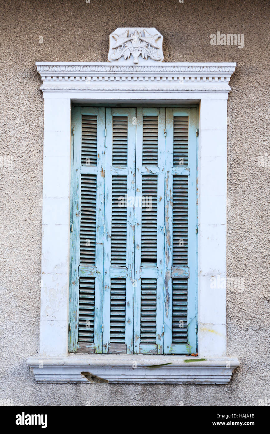 Fenêtre à volets, décoratif, Limassol, Chypre Banque D'Images