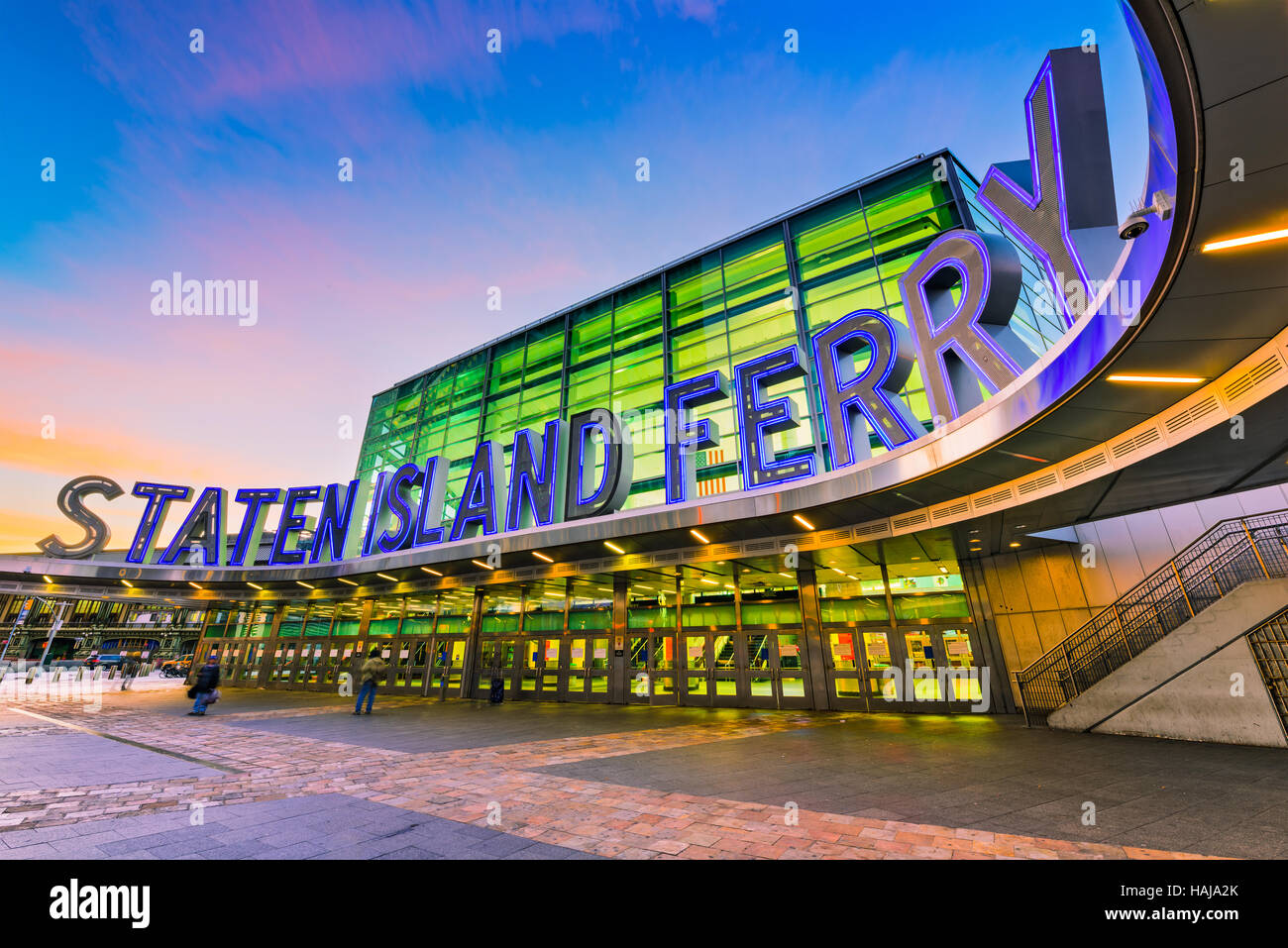 NEW YORK - 29 octobre 2016 : Le terminal de ferry de Staten Island à Manhattan. Banque D'Images