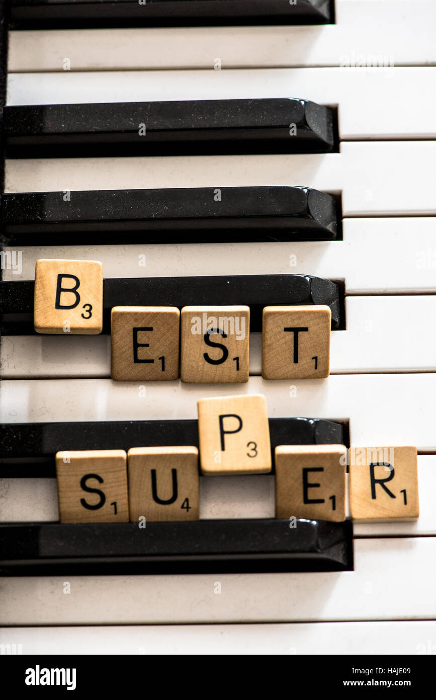 Des mots positifs à touches piano Banque D'Images