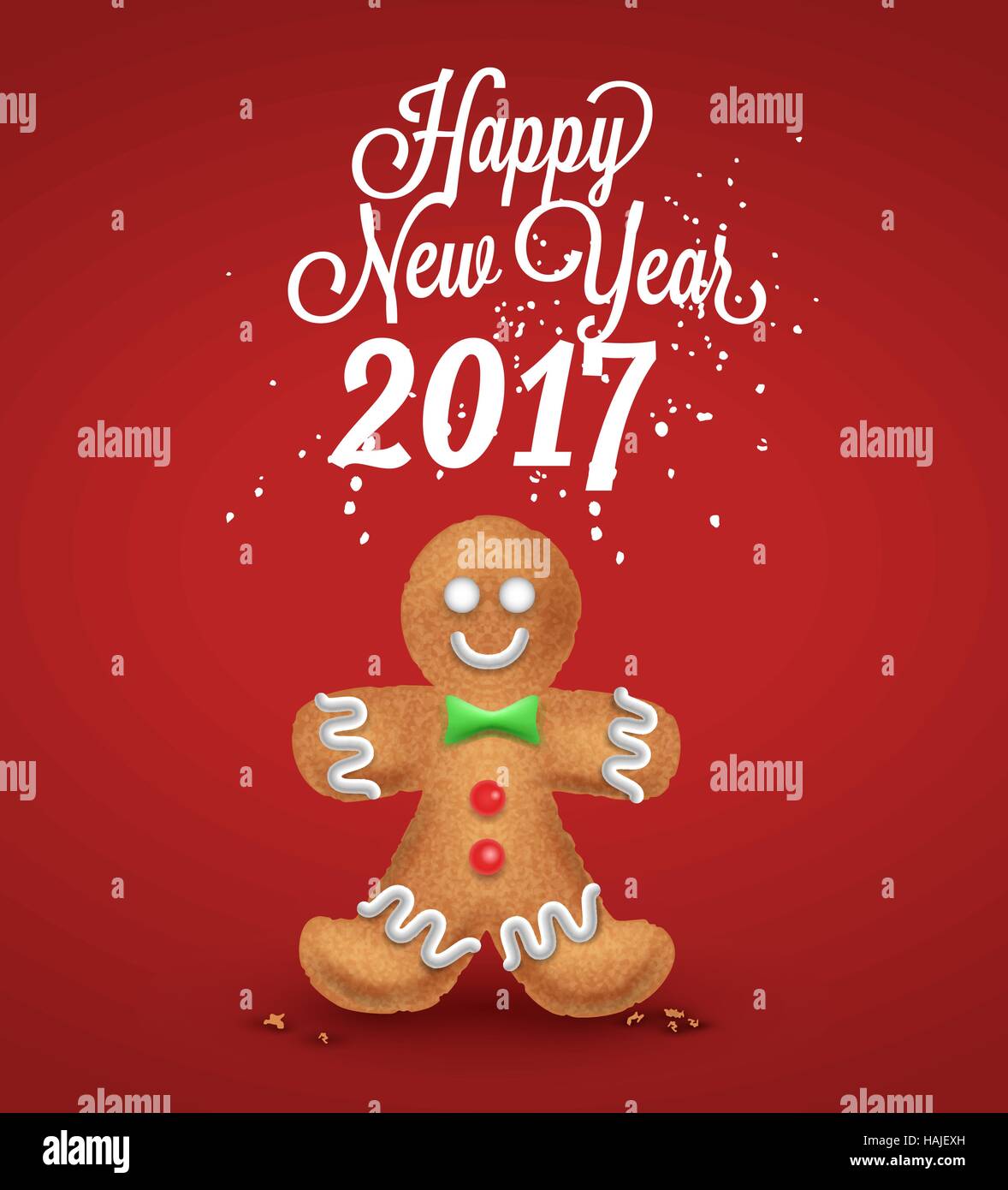 Gingerbread Man, vector icône pour nouvel an, Noël, vacances d'hiver, la cuisine, réveillon, nourriture, Silvester, etc Illustration de Vecteur