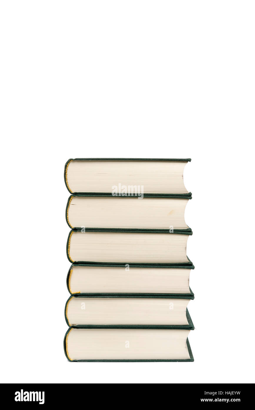 Pile de livres à couverture rigide isolé avec copie espace Banque D'Images