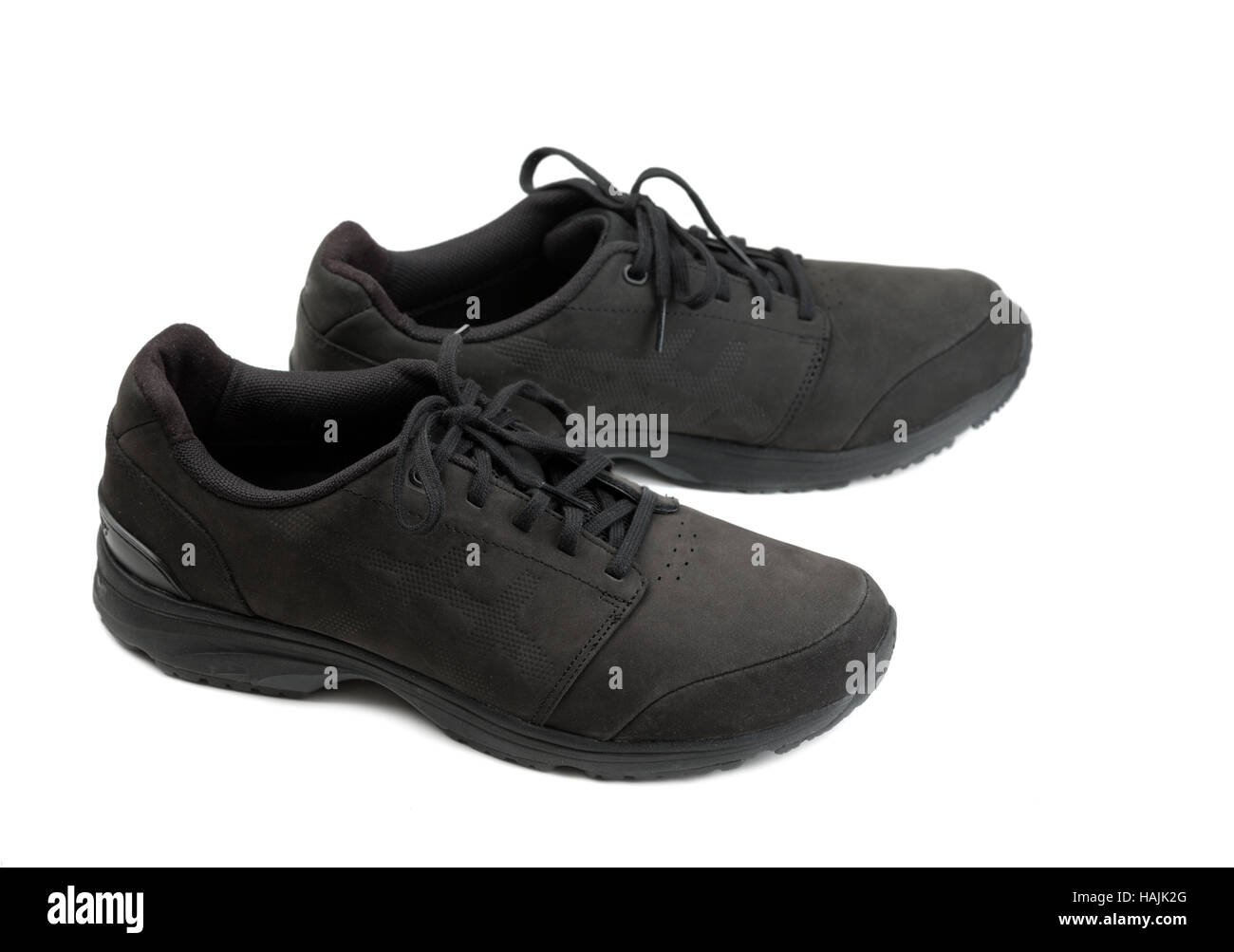Paire de chaussures hommes noir. Isoler on white Banque D'Images