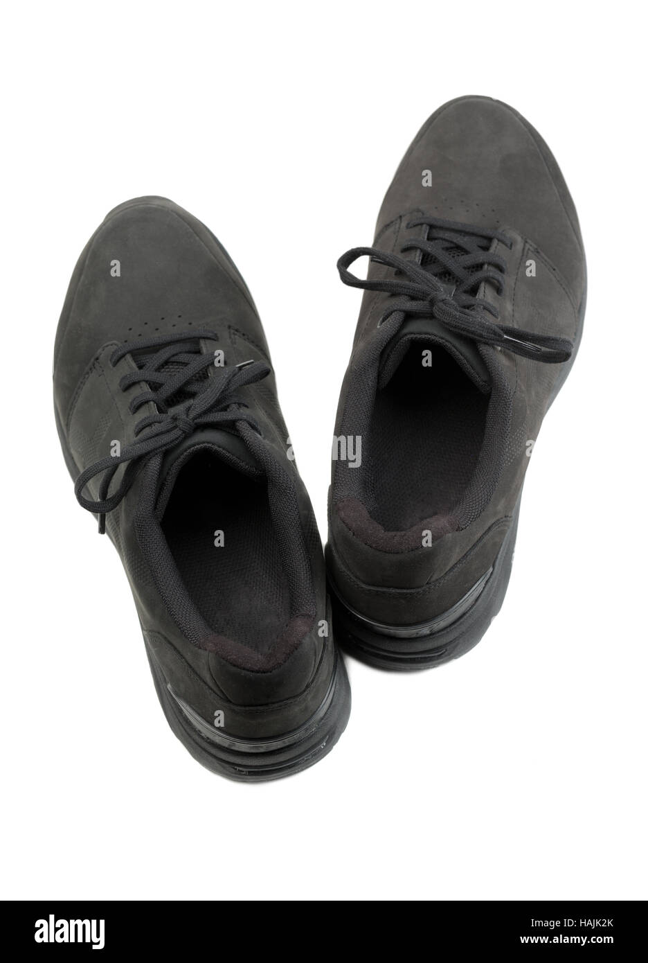 Paire de chaussures hommes noir. Isoler sur blanc. Banque D'Images
