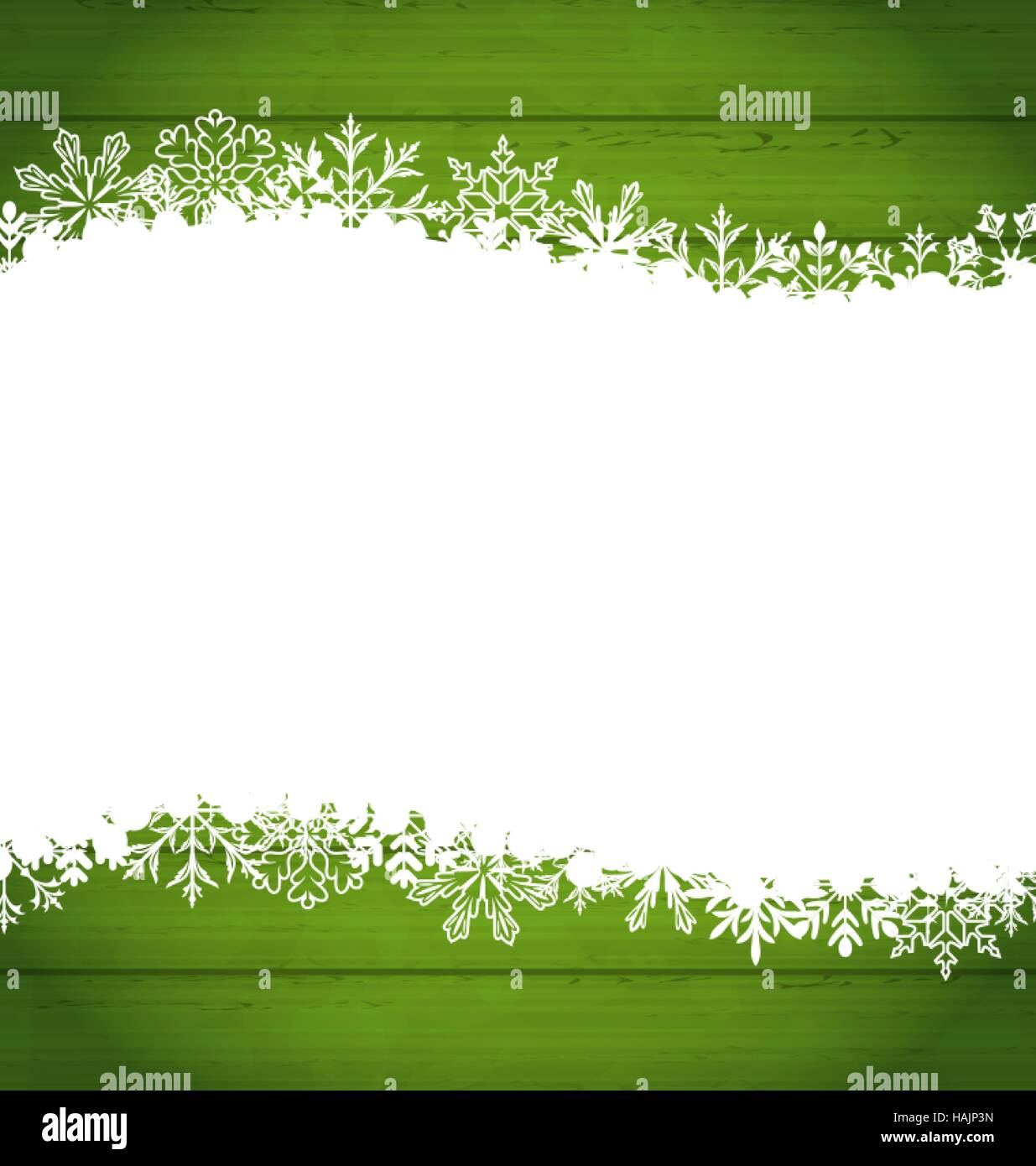 Flocons de frontière pour bonne année, l'espace pour votre texte Illustration de Vecteur