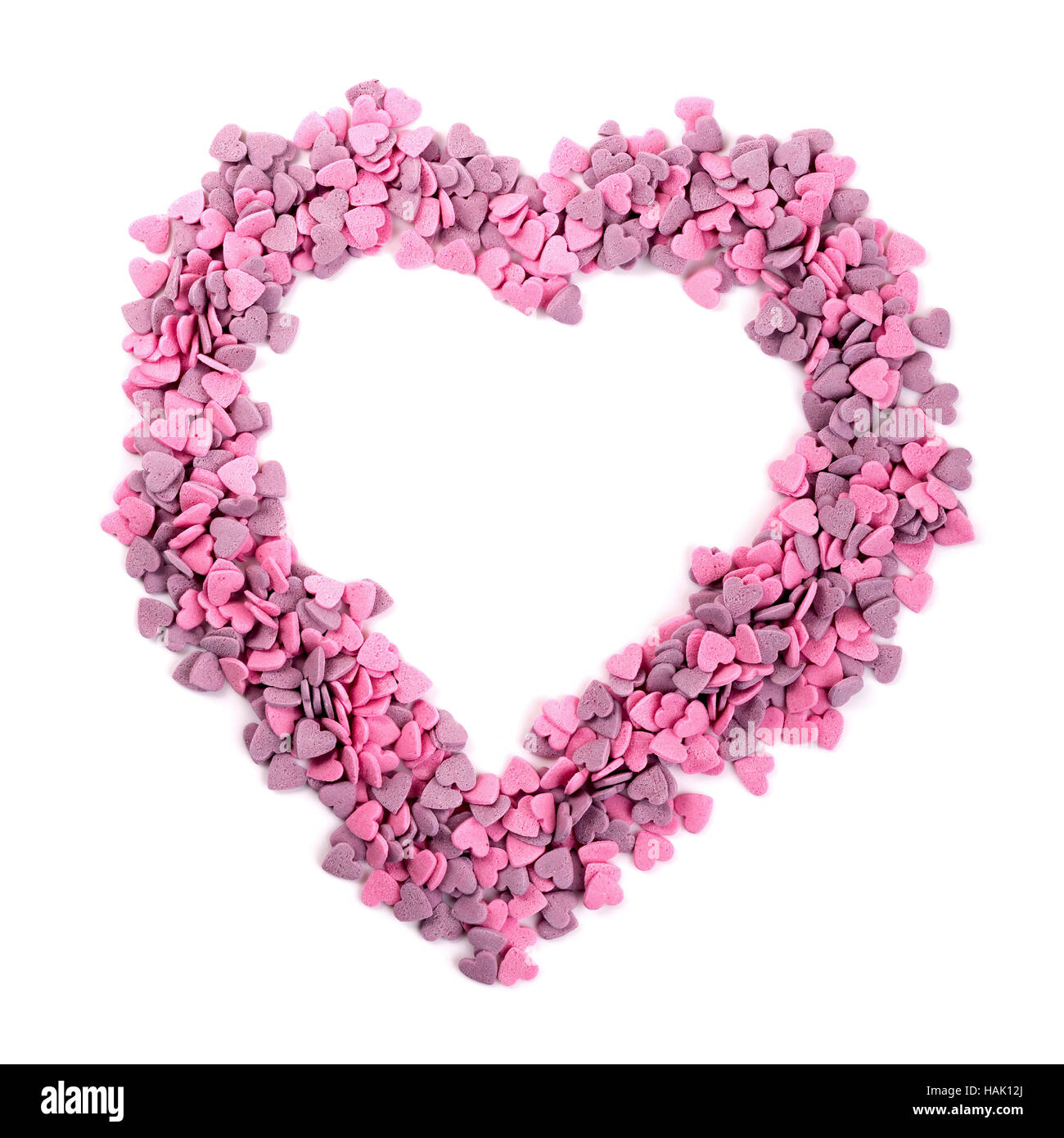 Forme de coeur, fait de petits bonbons Banque D'Images