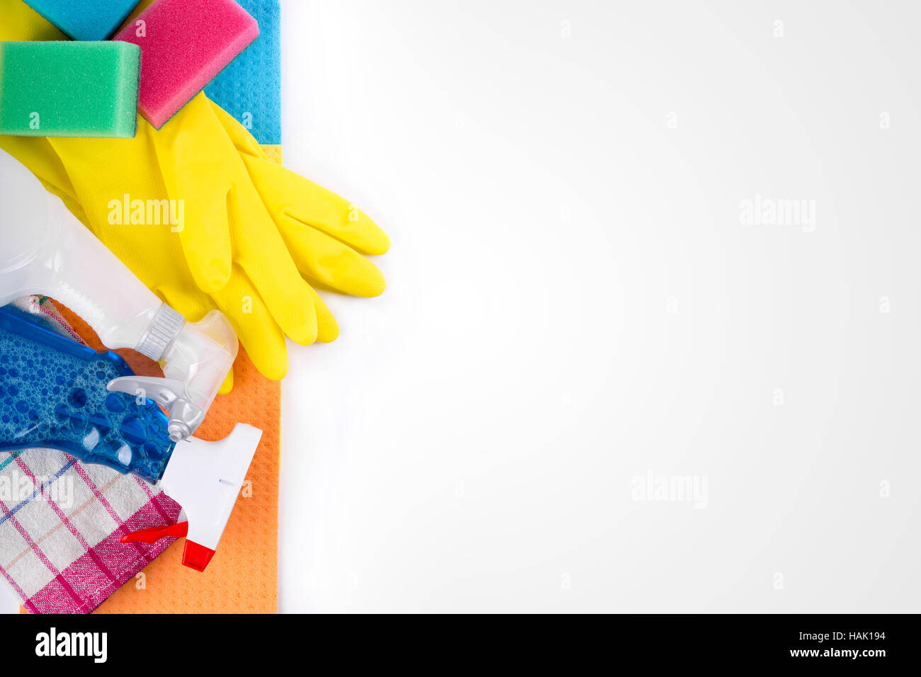 Service de nettoyage Produits et matériel with copy space Banque D'Images