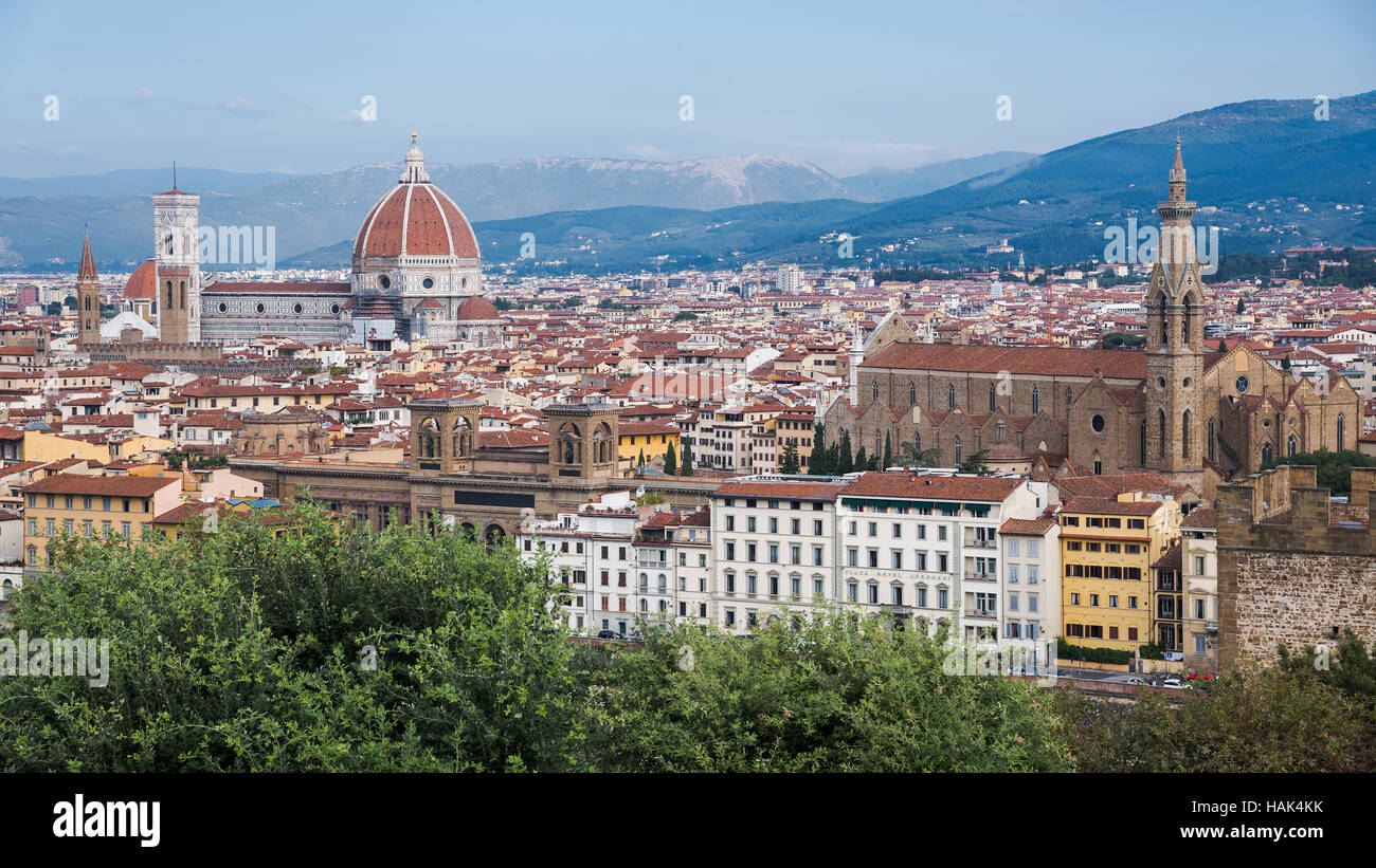 Panorama coloré de Florence, capitale de la région Toscane, Italie Banque D'Images