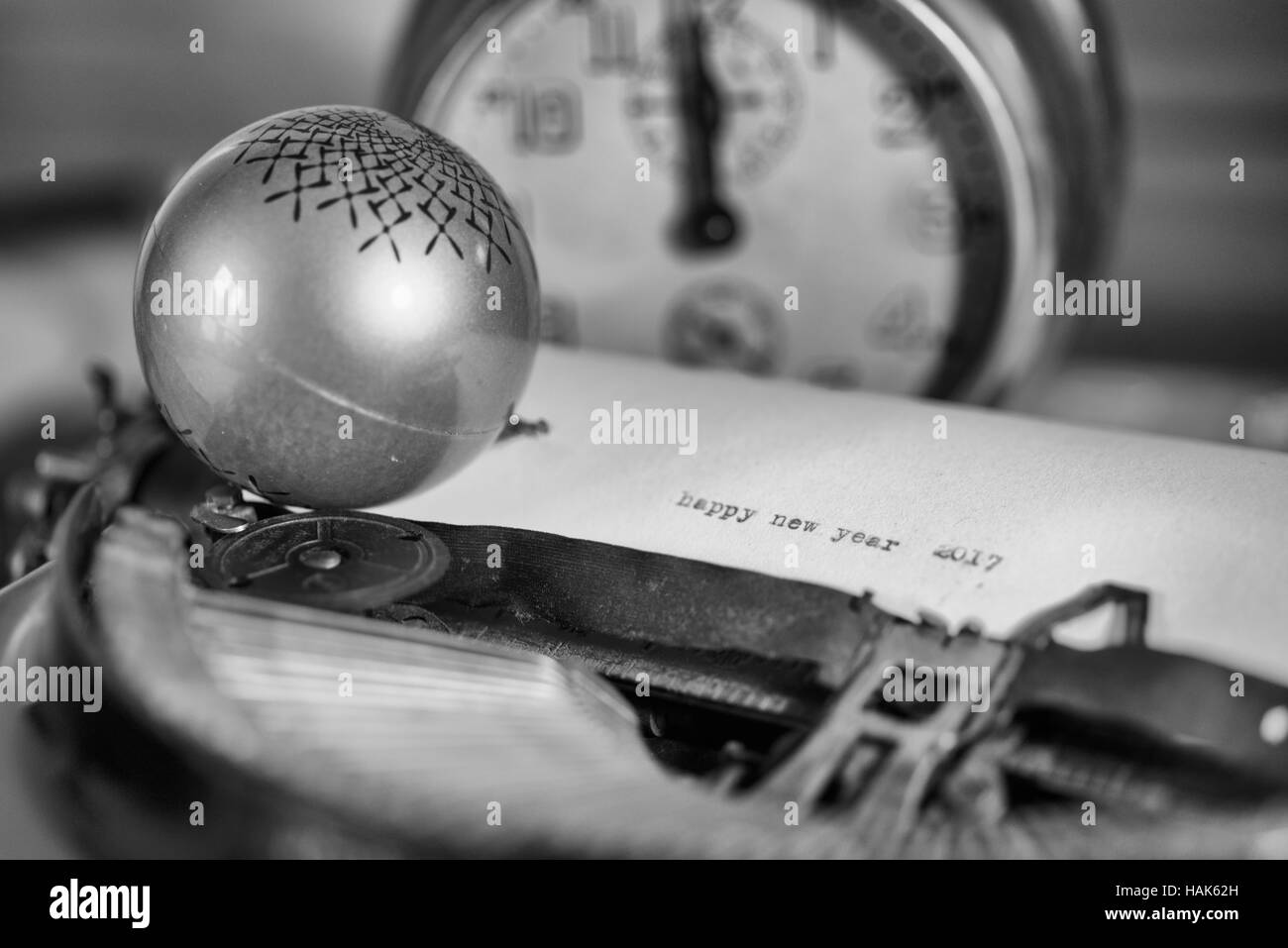 Bonne année 2017 avec l'horloge Banque D'Images