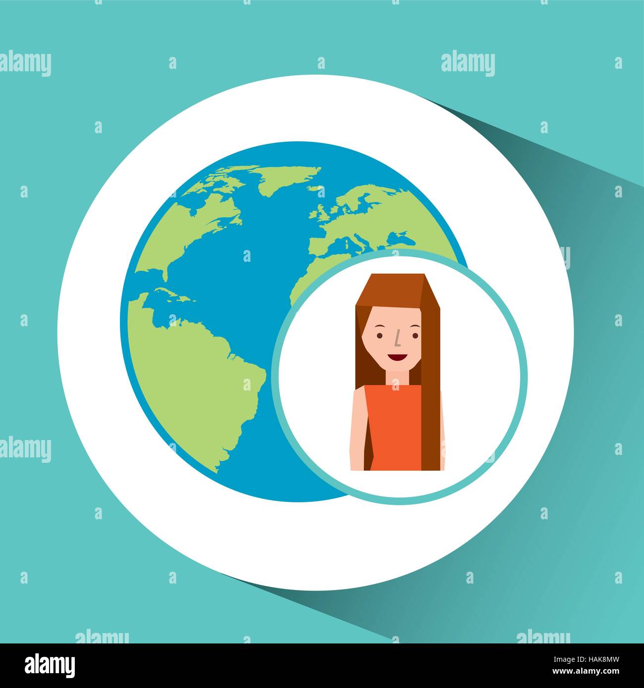 Girl globe world traveler touristiques illustration vecteur eps 10 Illustration de Vecteur