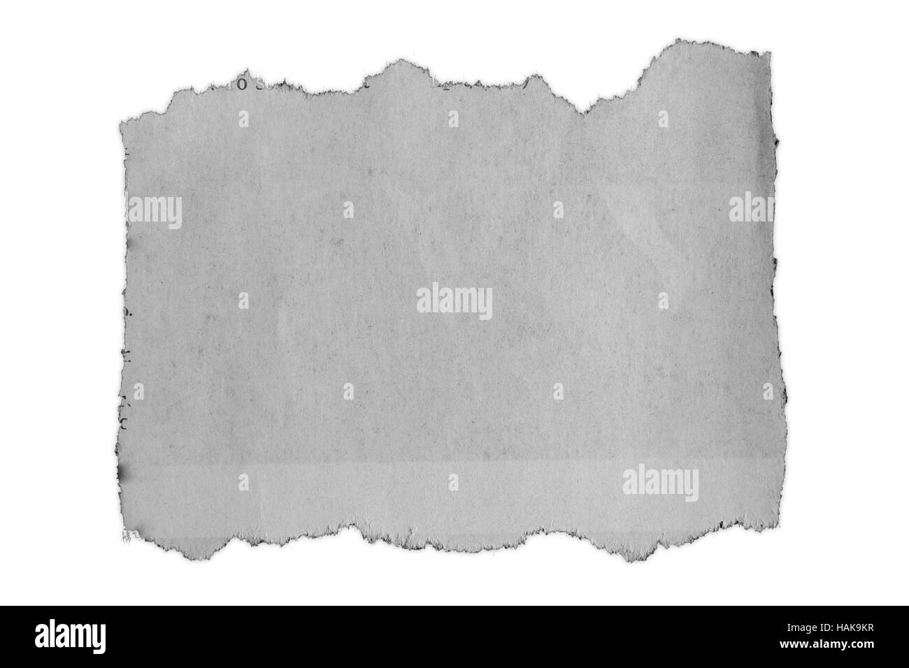 Morceau de papier déchiré sur fond uni Banque D'Images
