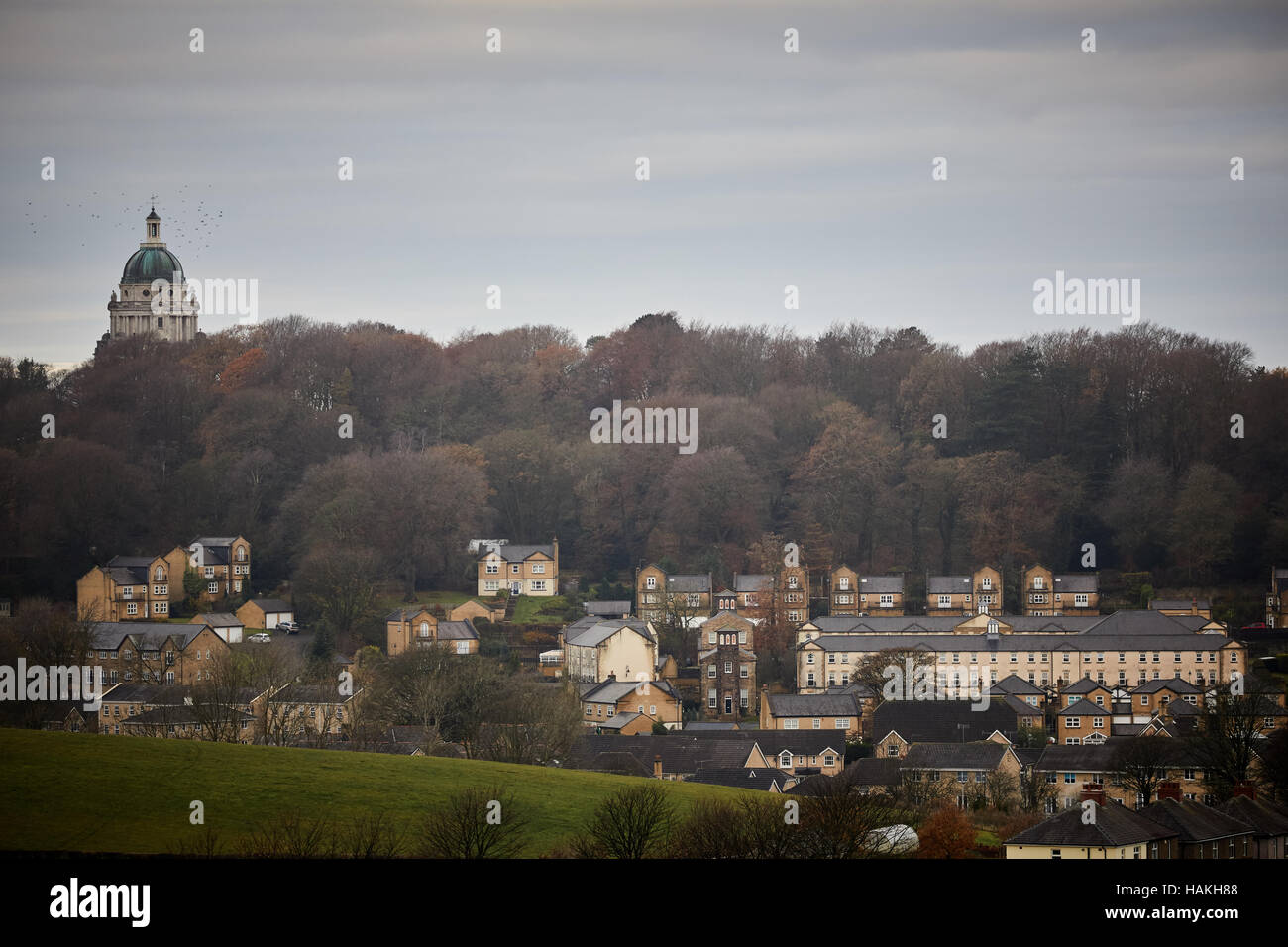 Lancaster Lancashire Williamson Park Tower Town Center valley housing stock nouvelles constructions modernes l terrasse maisons traditionnelles en pierre cityscape l Banque D'Images