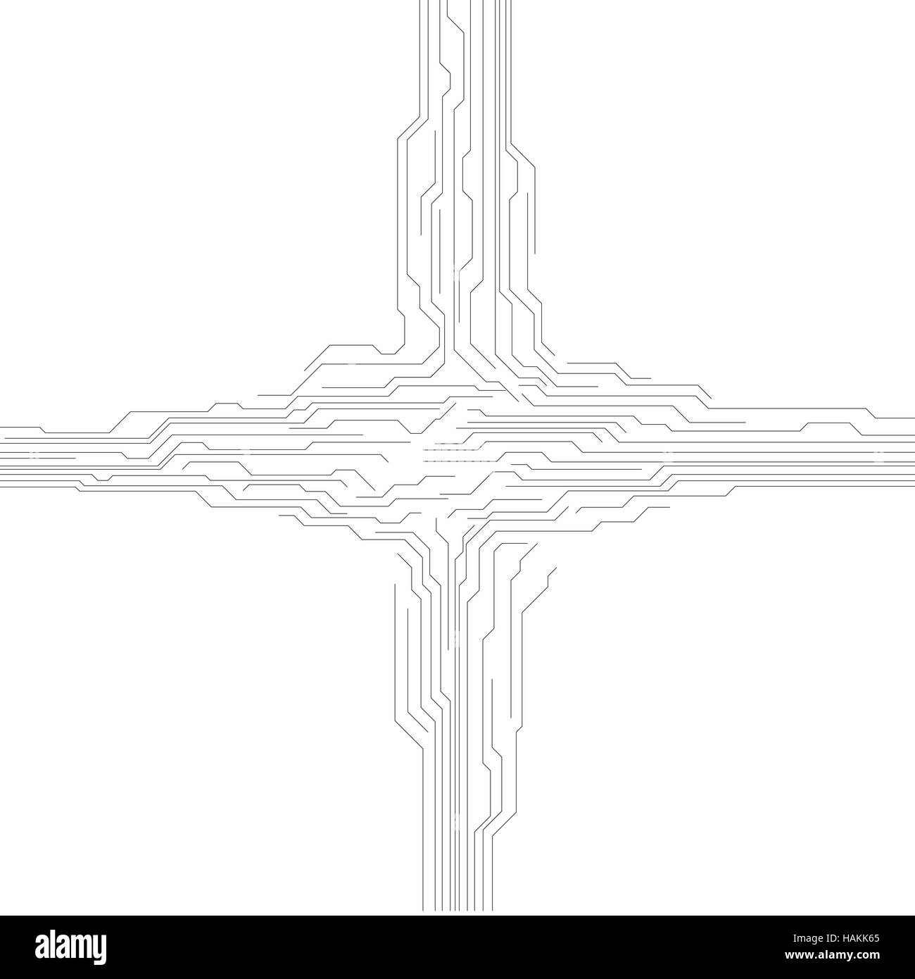 Résumé fond hi-tech avec des éléments de circuit. Technologie vecteur conception puce gris Illustration de Vecteur
