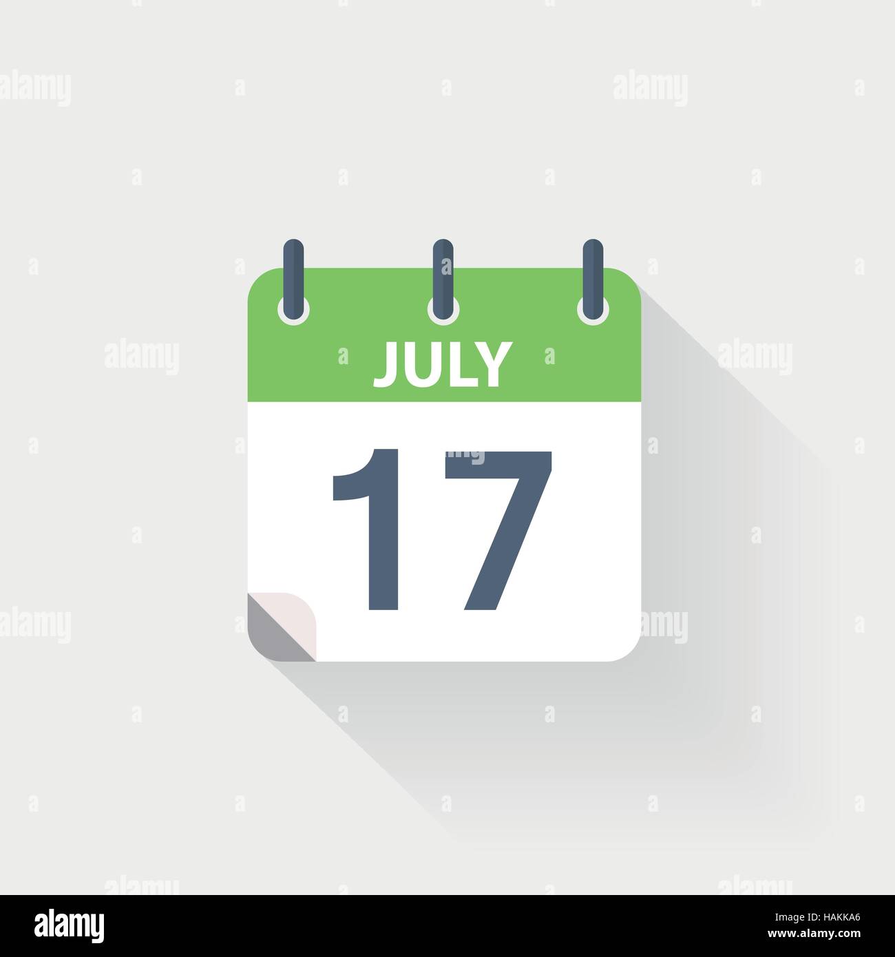 L'icône calendrier juillet 17 Illustration de Vecteur