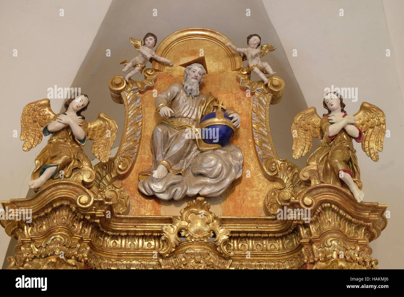 Dieu le Père sur l'autel principal dans la chapelle de Saint Roch à Zagreb, Croatie Banque D'Images