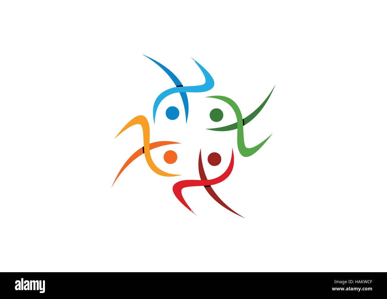 Le travail en équipe, l'icône logo le symbole de l'équipe du réseau social, illustration vecteur conception logo groupe Illustration de Vecteur