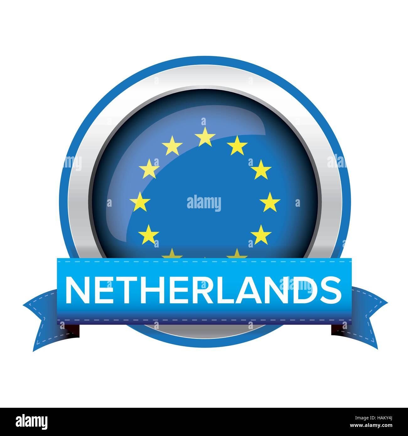 Drapeau de l'UE touche avec ruban Pays-Bas Illustration de Vecteur