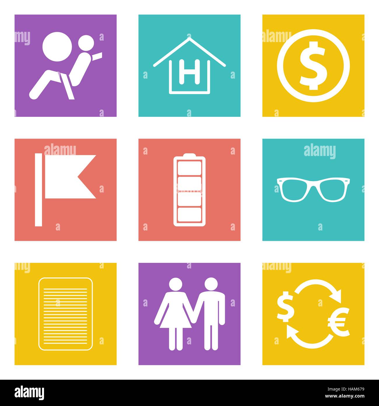 Les icônes de couleur pour la conception Web et d'applications mobiles fixés 47. Vector illustration. Illustration de Vecteur