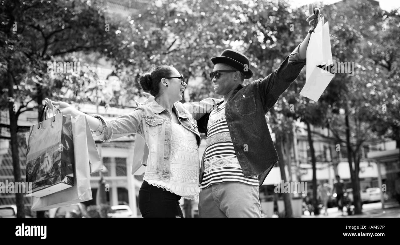 Les dépenses de consommation des personnes Shopping Client Concept Banque D'Images