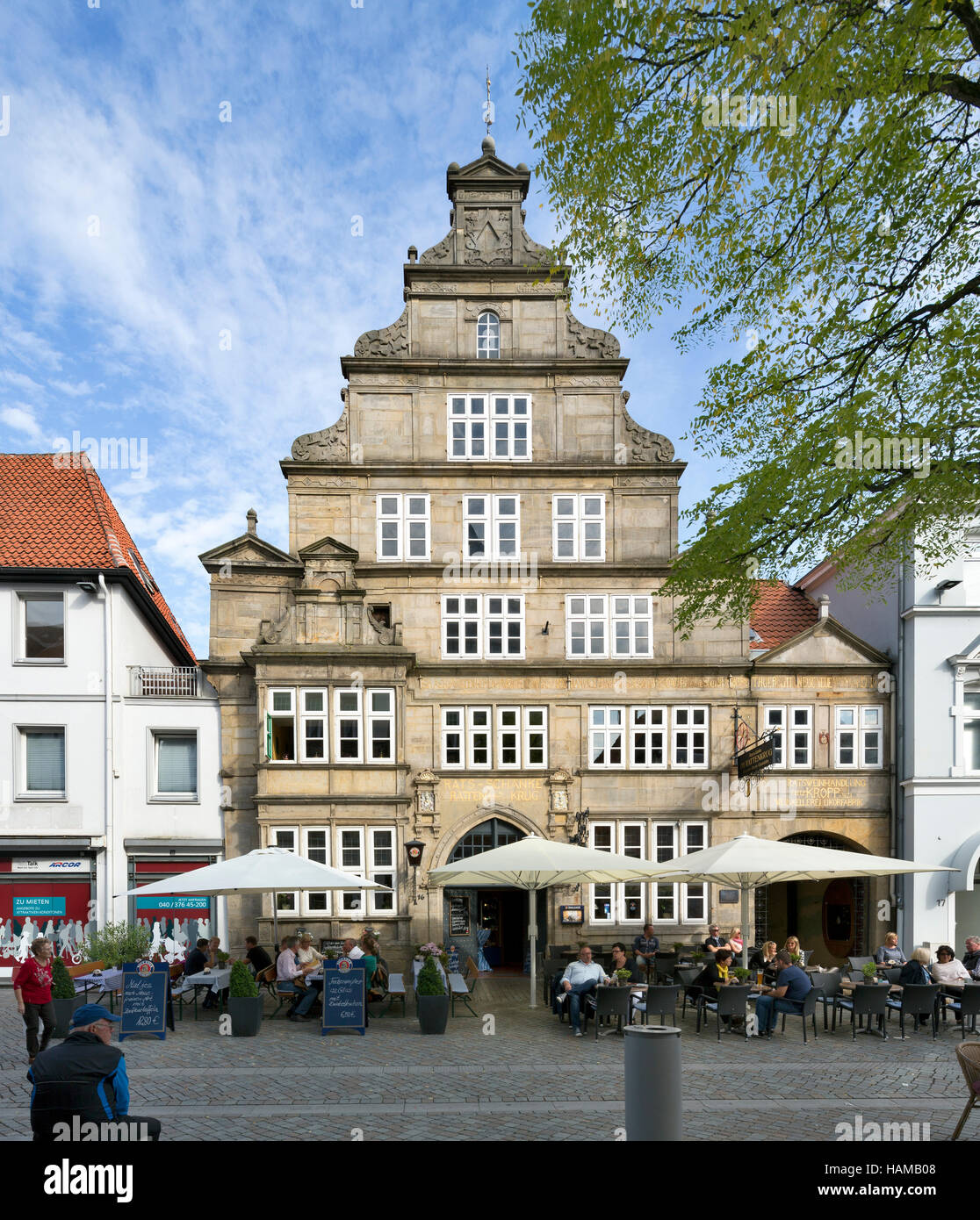 Rattenkrug, le plus ancien hôtel de Hamelin, Bäckerstraße, Hamelin, Basse-Saxe, Allemagne Banque D'Images