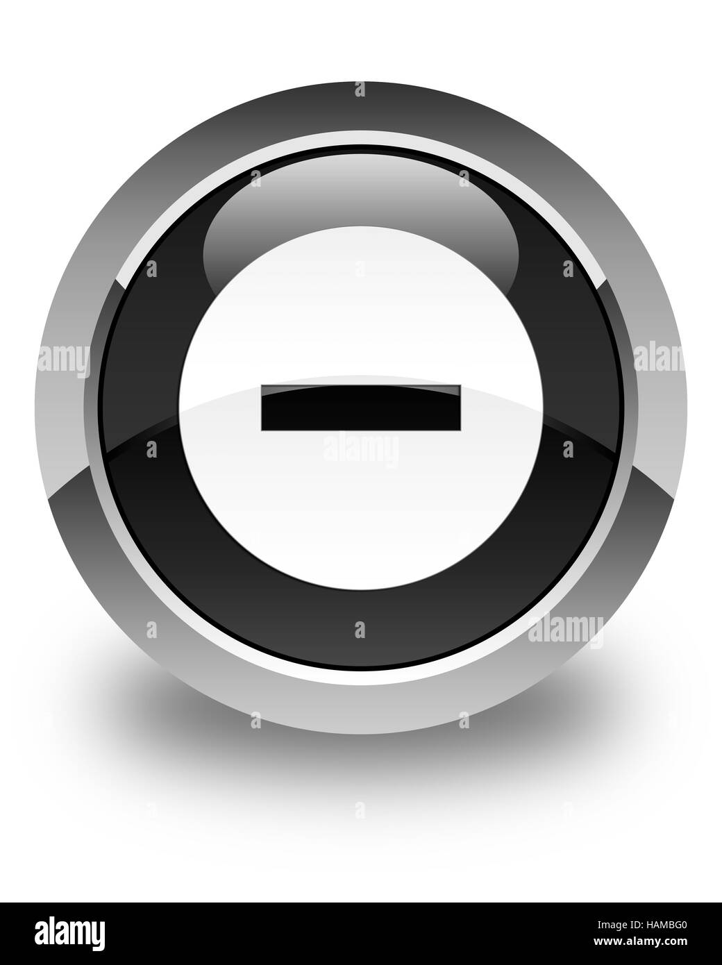 Icône Annuler isolé sur bouton rond noir brillant abstract illustration Banque D'Images