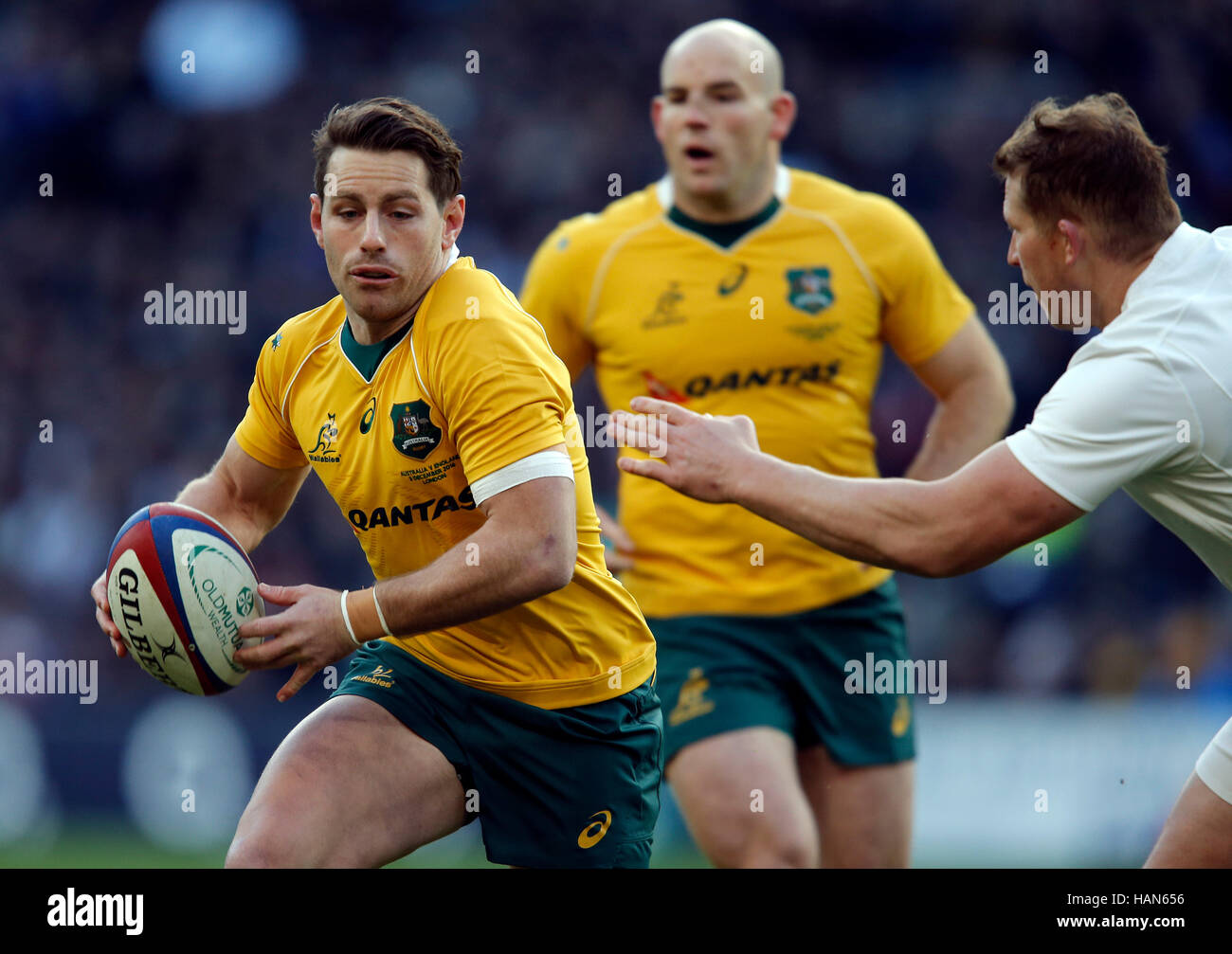 Bernard Foley, Dylan Hartley Angleterre V Australie Angleterre V Australie, Internationaux de novembre 2016 Twickenham, Londres, Angleterre 03 Décembre 2016 Internationaux de novembre 2016 Le Stade de Twickenham, Londres, Angleterre Allstar Crédit : photo library/Alamy Live News Banque D'Images