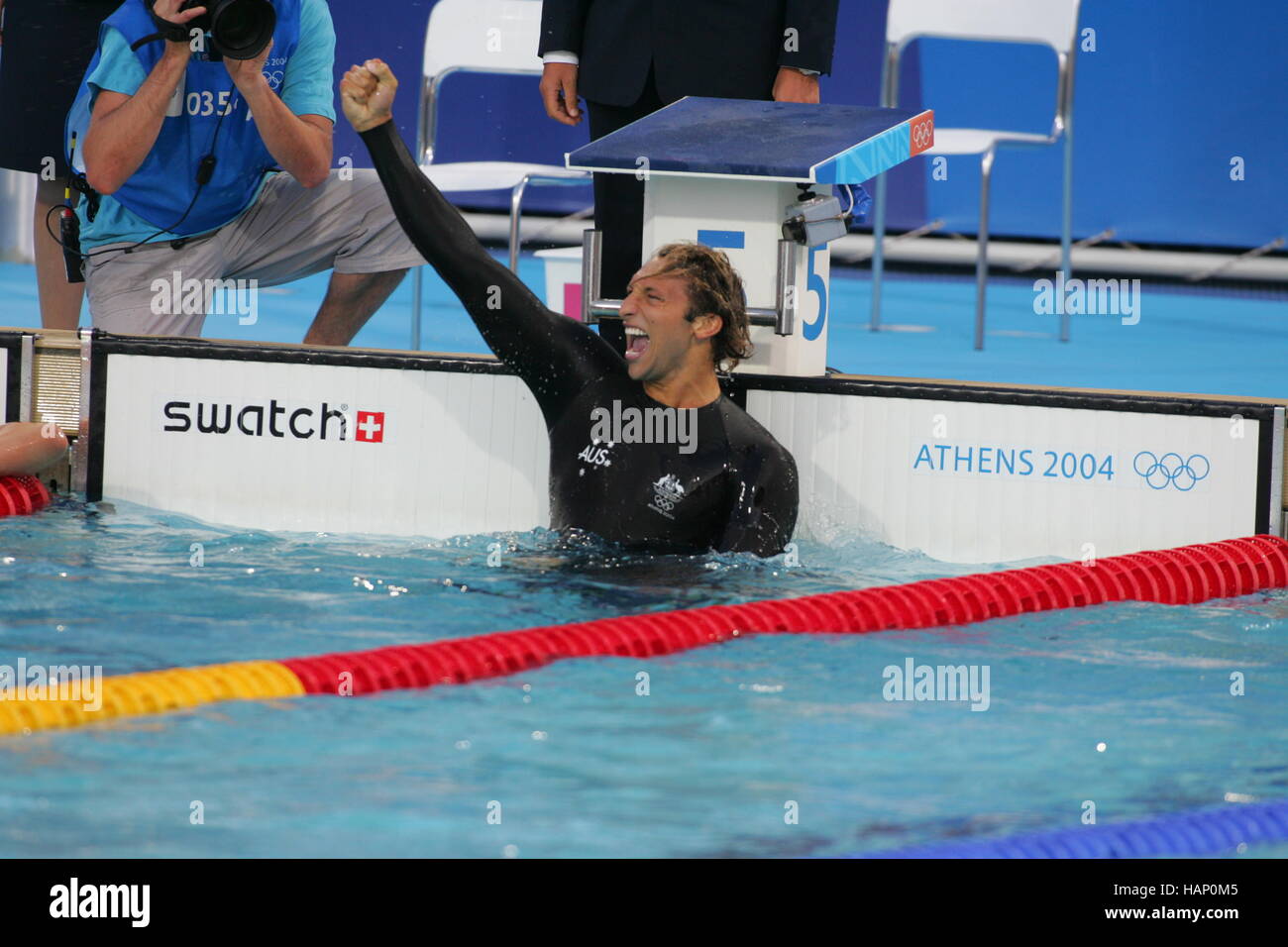 IAN THORPE AUSTRALIE Athènes Grèce 16 Août 2004 Banque D'Images