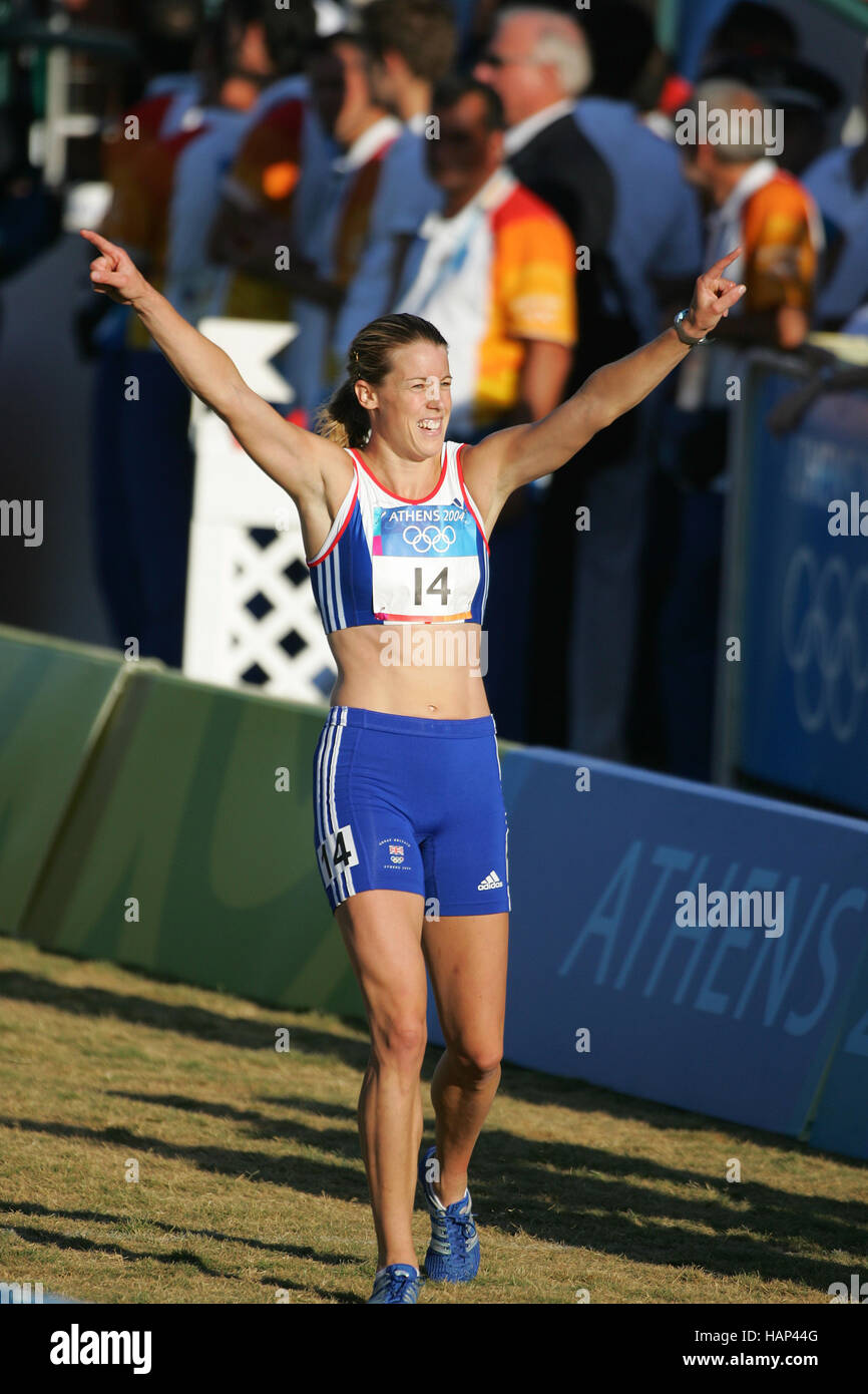 GEORGINA HARLAND PENTATHLON MODERNE Athènes Grèce 27 Août 2004 Banque D'Images