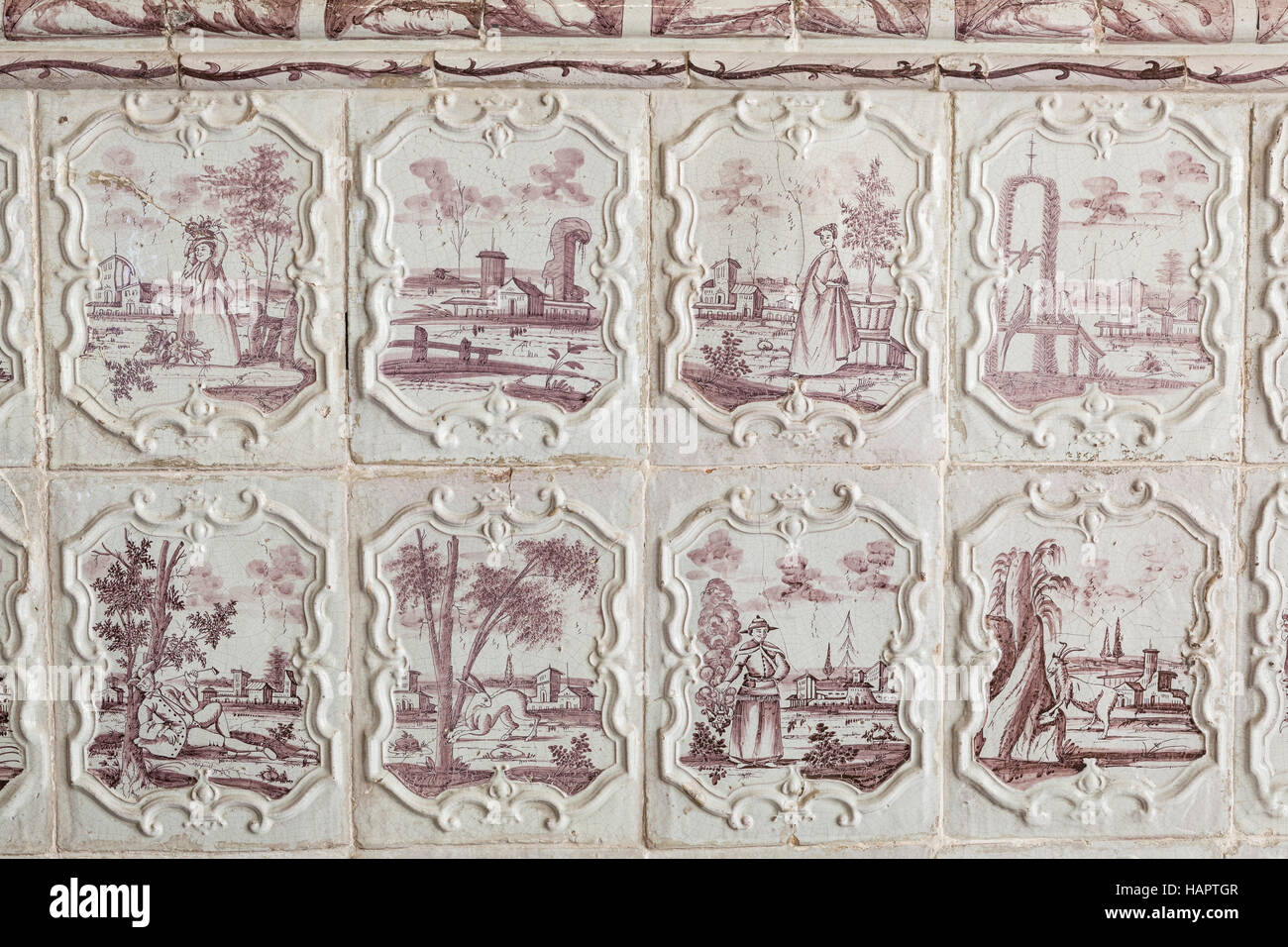 Une cuisinière en céramique commandées par le Maréchal de Saxe dans le 18e siècle pour que les salles basses chaud dans le château de Chambord. Banque D'Images