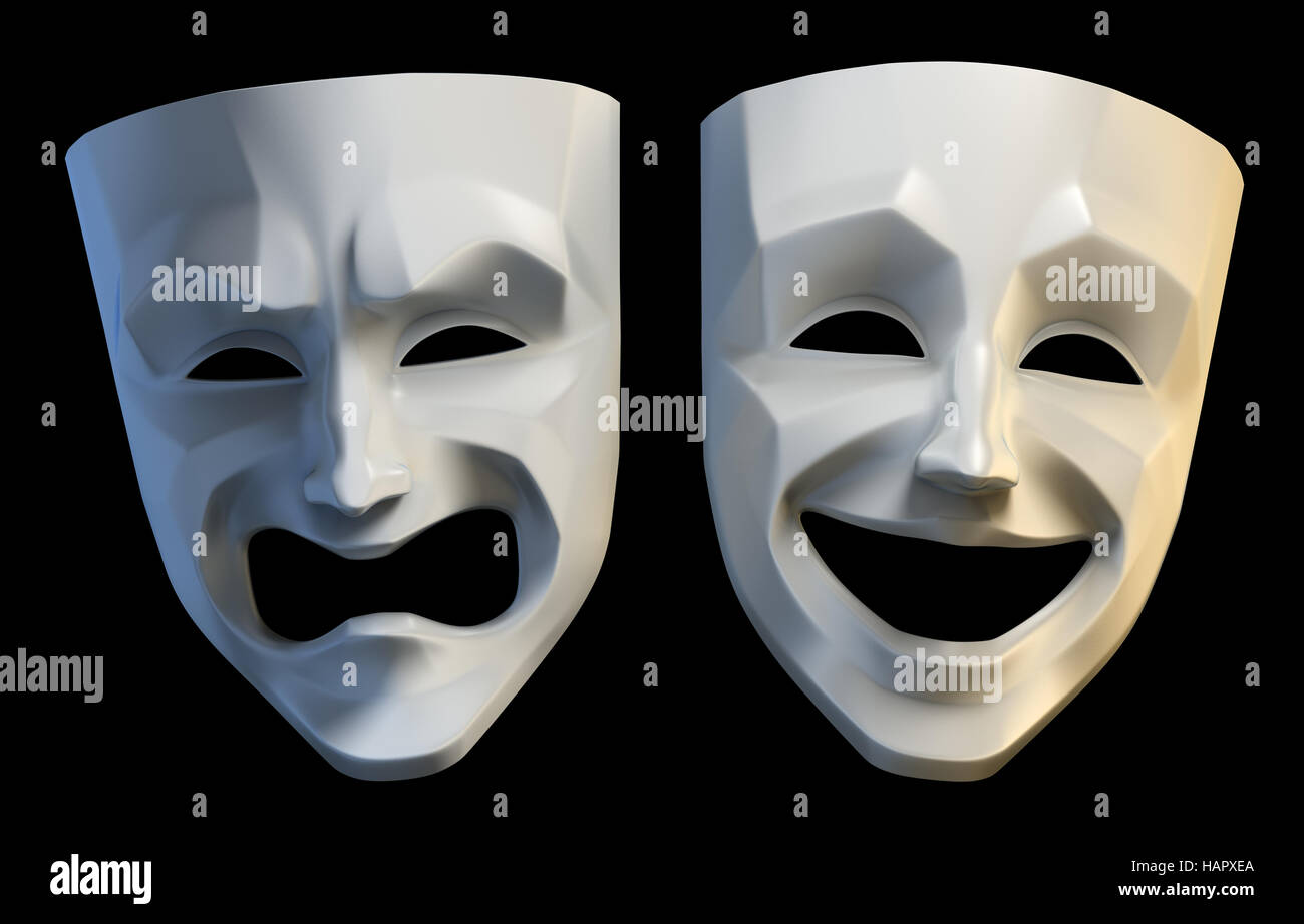 Les masques de théâtre tragi-comique Photo Stock - Alamy