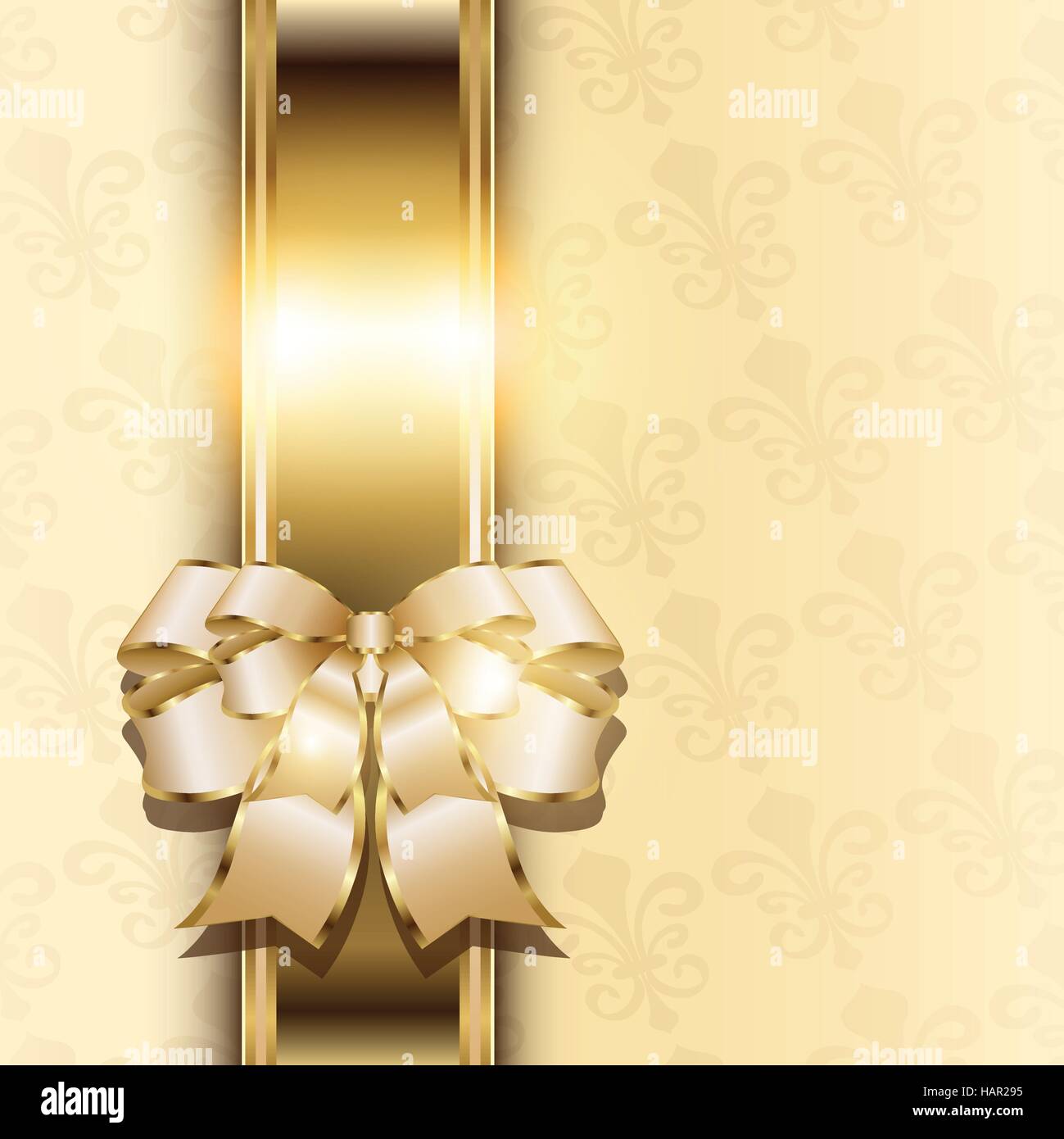 Noël arrière-plan avec un élégant bandeau d'or et un arc, vecteur Image  Vectorielle Stock - Alamy