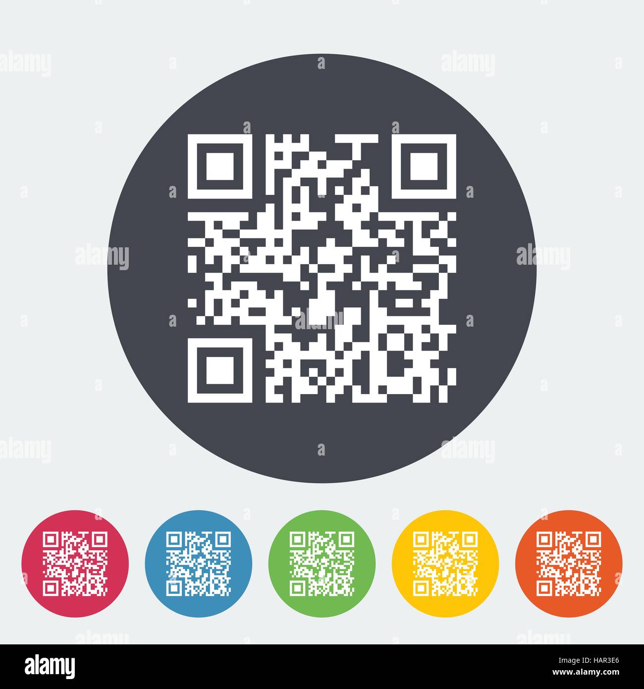 QR code. Seule simple icône sur le cercle. Vector illustration. Illustration de Vecteur