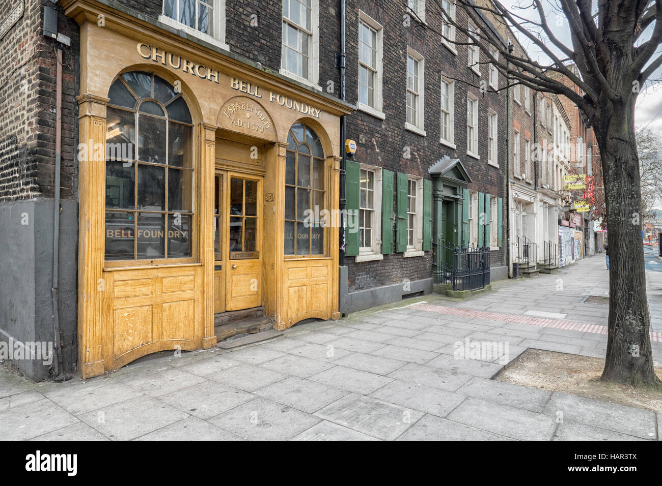 Whitechapel Bell Foundry, Whitechapel High Street près de plombiers Row, Londres East End créé en 1739 datant de 500 ans, Banque D'Images