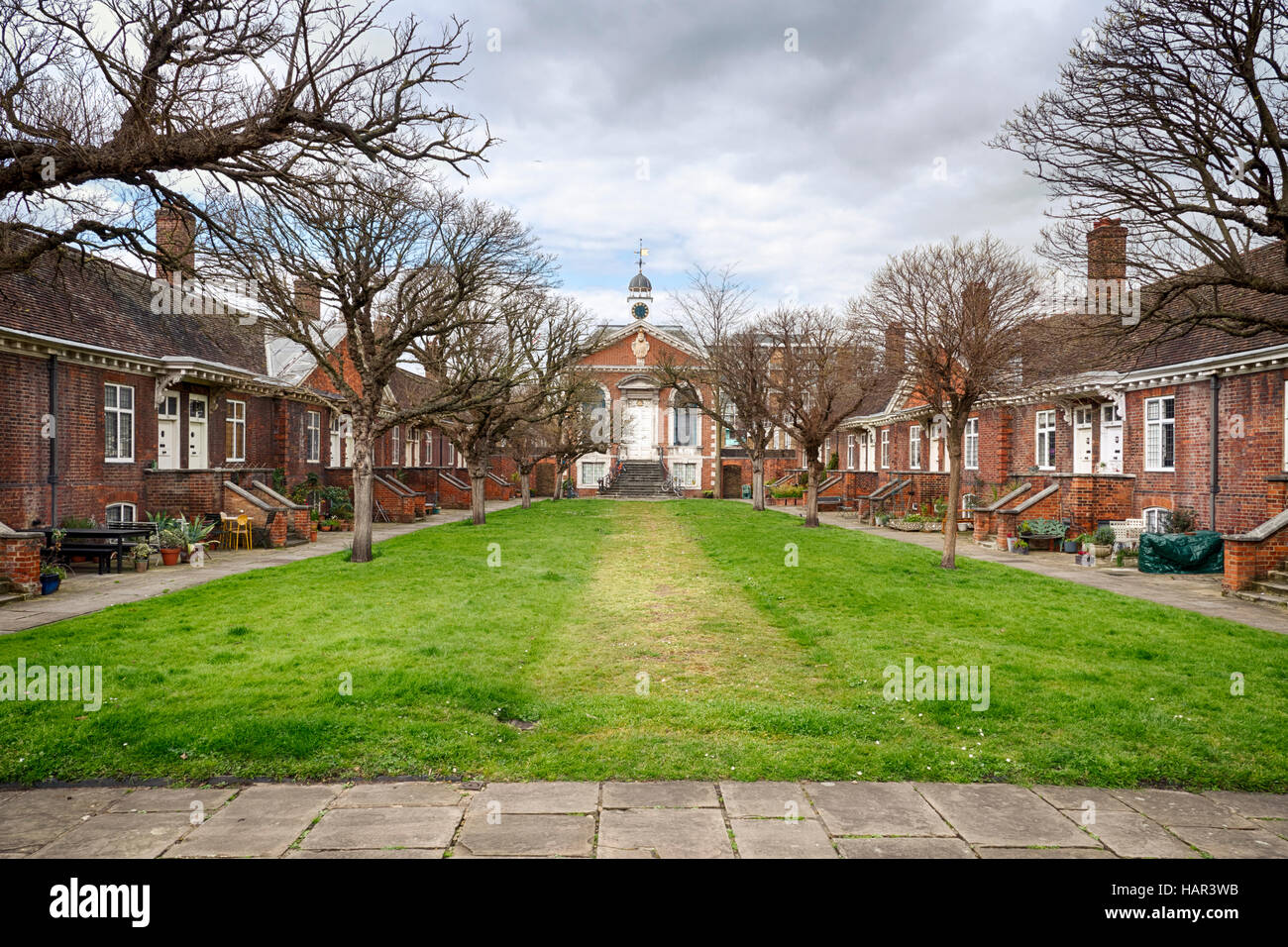 Trinity Green Mile End Maisons Alms Londres construit en 1695 Banque D'Images