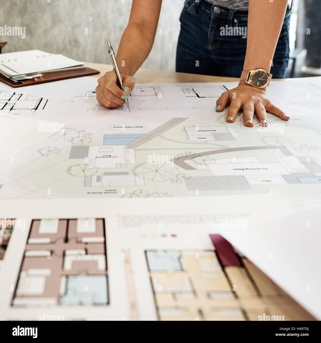 Design Studio Créatif Concept Plan Occupation Architecte Banque D'Images