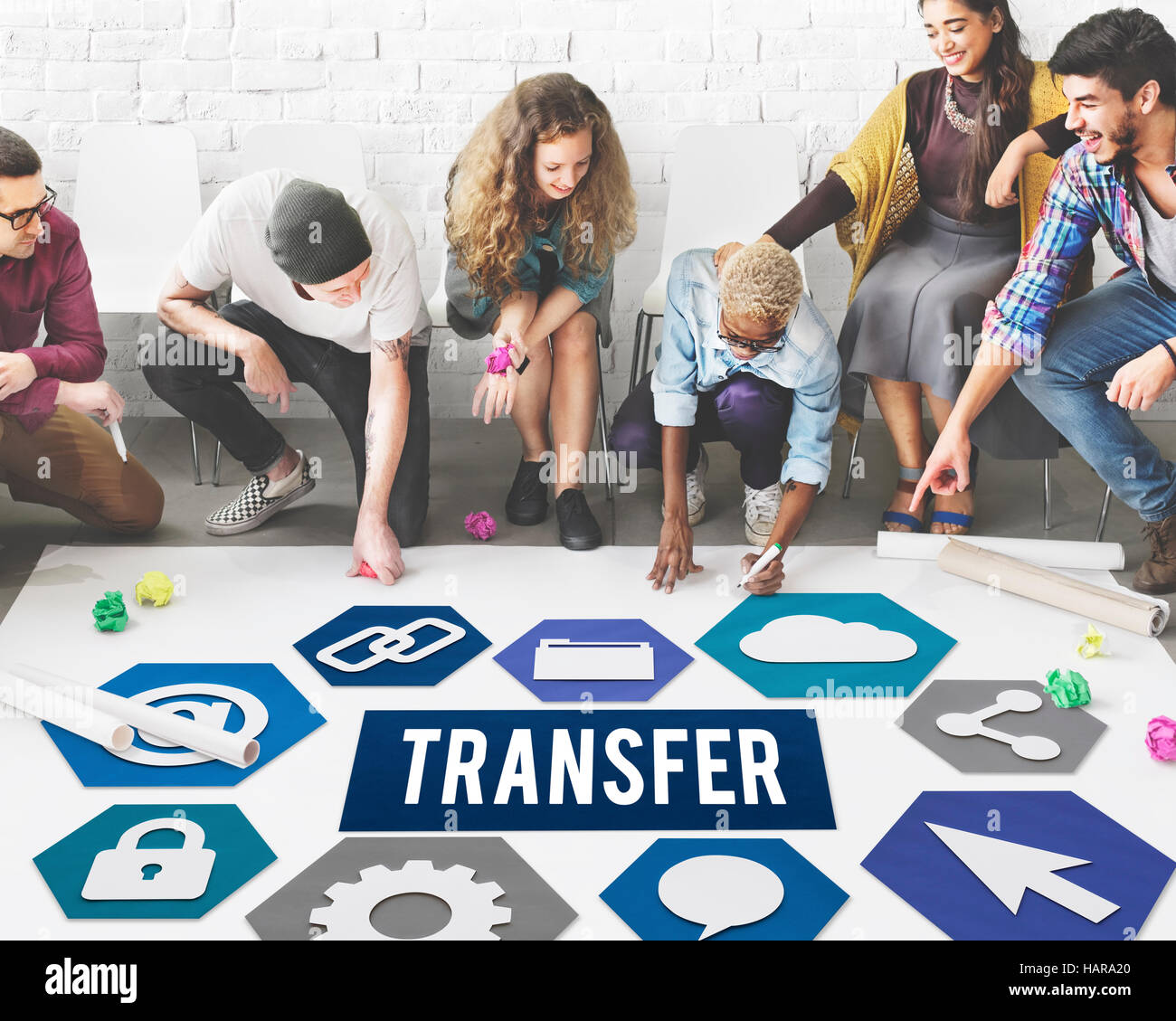 Services bancaires électroniques en ligne de paiement de transfert notion Banque D'Images