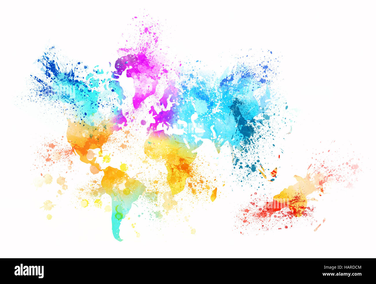 Carte du monde stains Banque D'Images