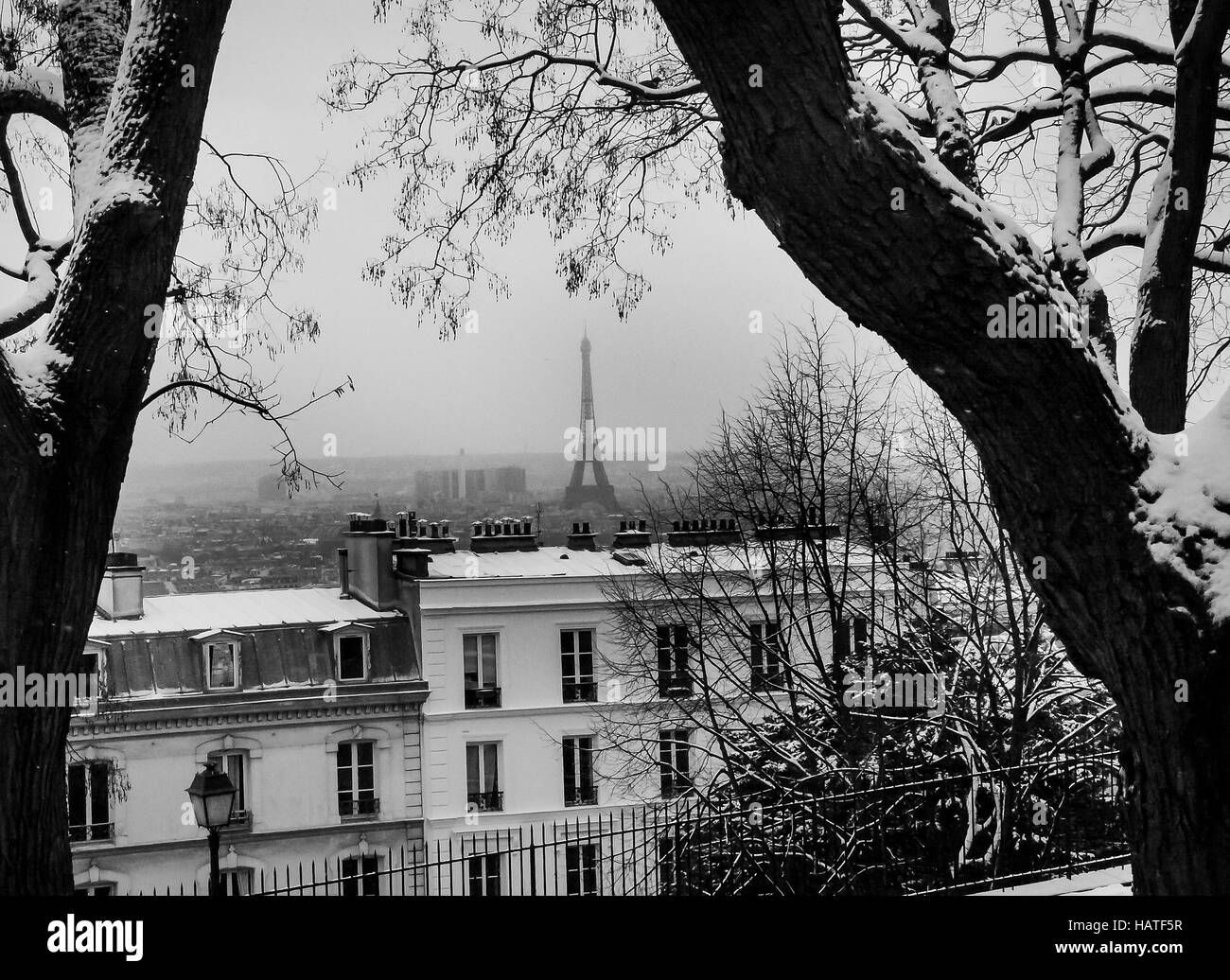 Scène d'hiver de Paris Banque D'Images
