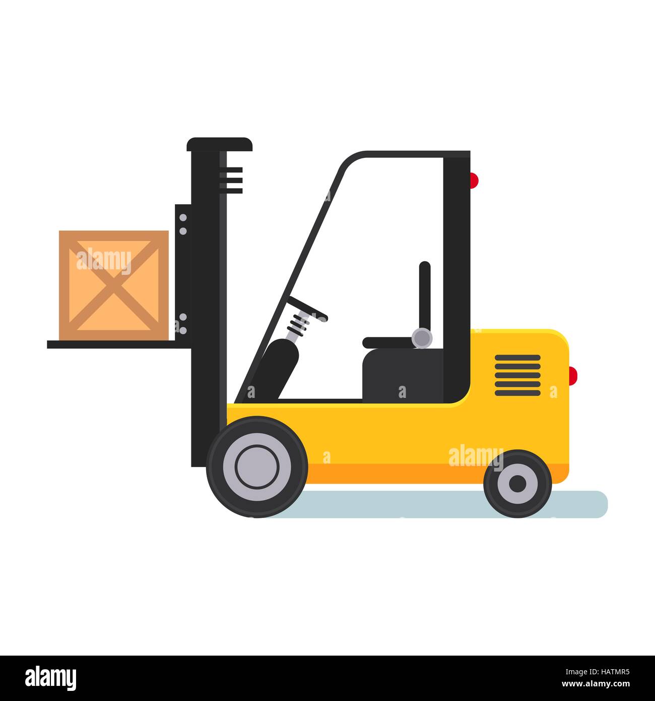 Chariot élévateur en entrepôt. Style plat vector illustration Illustration de Vecteur