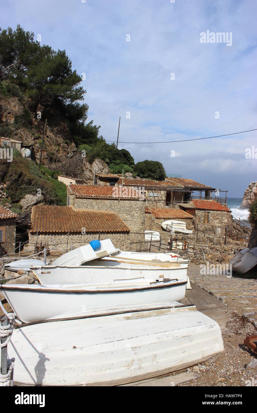 Village de pêcheurs de Cala de Deia Banque D'Images