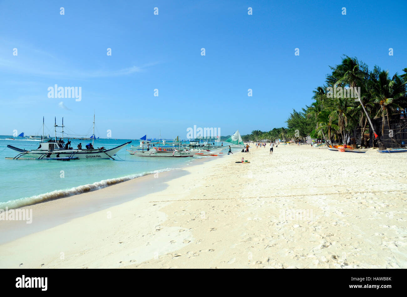 White Beach, Boracay, île de Boracay, Visayas occidentales, Philippines Banque D'Images