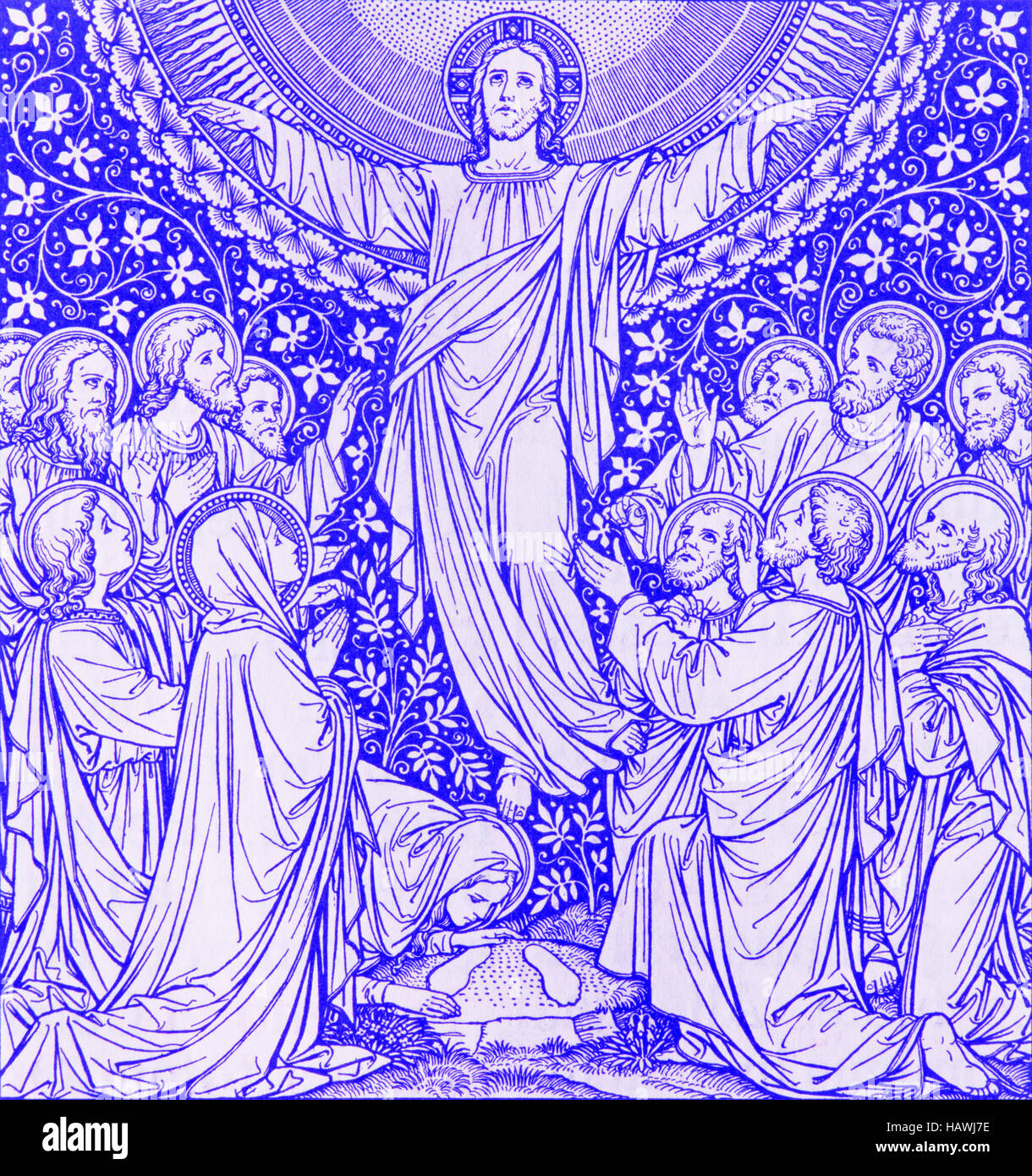 BRATISLAVA, Slovaquie - 21 novembre, 2016 : l'ascension de la lithographie par Missale Romanum de Artiste inconnu avec les initiales F Banque D'Images