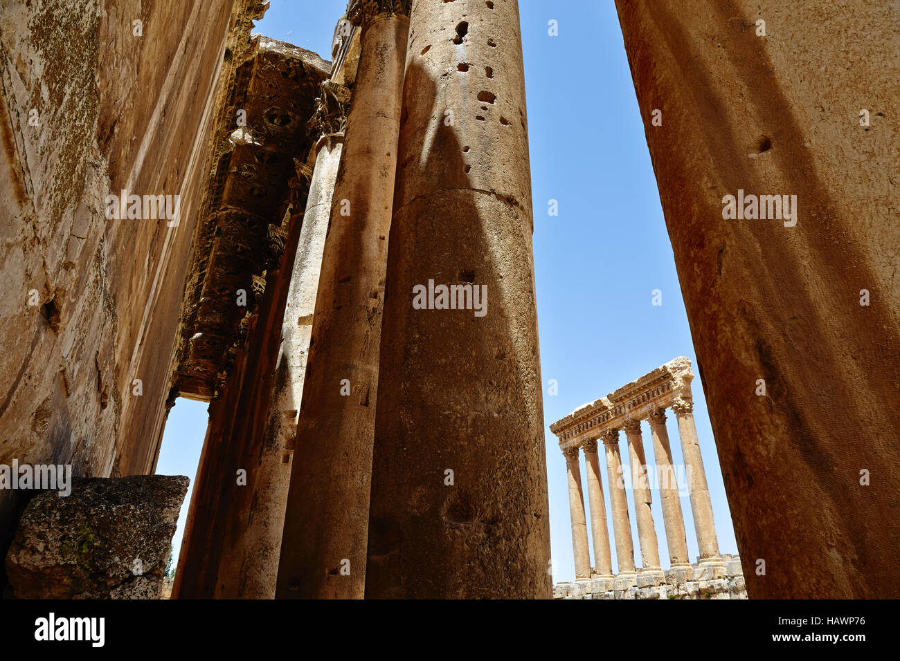 Temple de Bacchus - Baalbek, Liban Banque D'Images