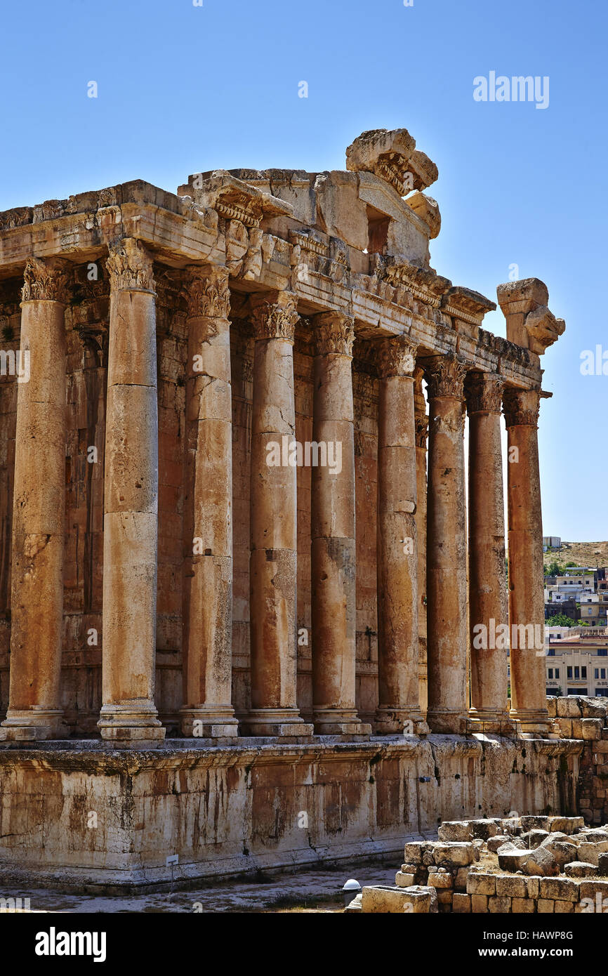 Temple de Bacchus - Baalbek, Liban Banque D'Images