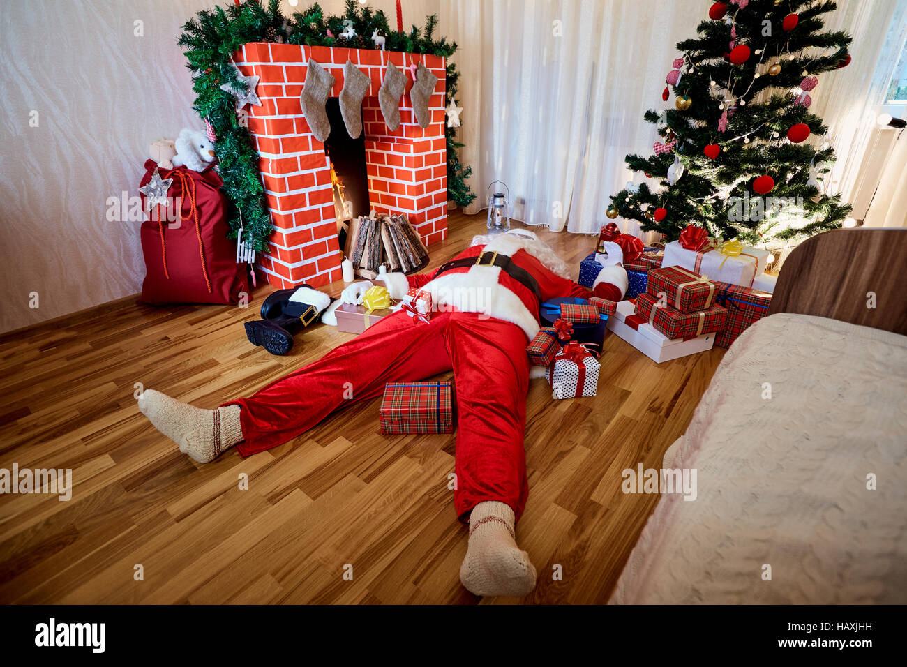 Concept de la fin la Noël, Nouvel An. Santa Claus Banque D'Images