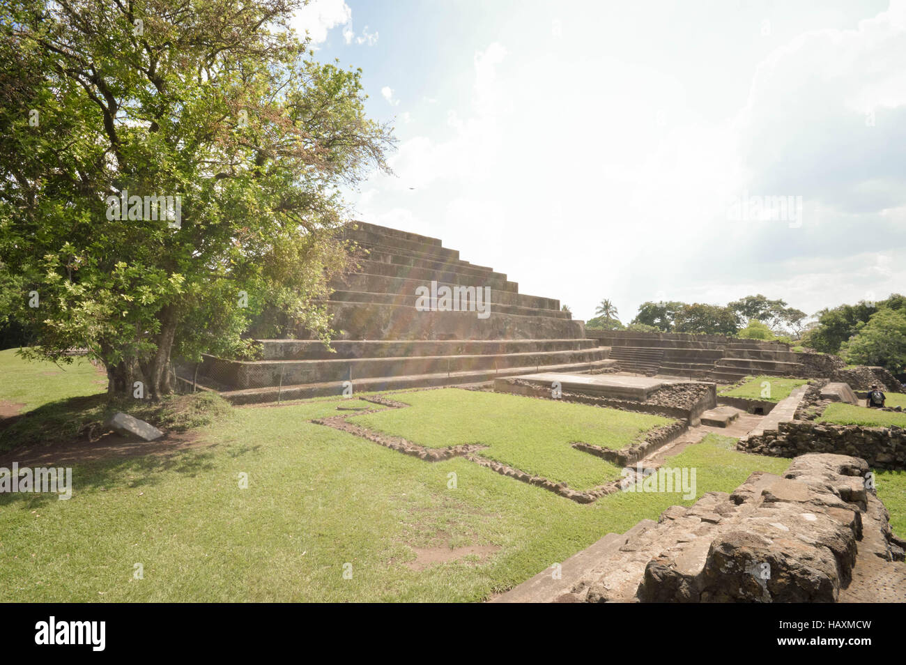 Tazumal site archéologique de la civilisation Maya en El Salvador. C'est un complexe architectural au sein de la plus grande zone de l'ancienne TCI Mésoaméricain Banque D'Images