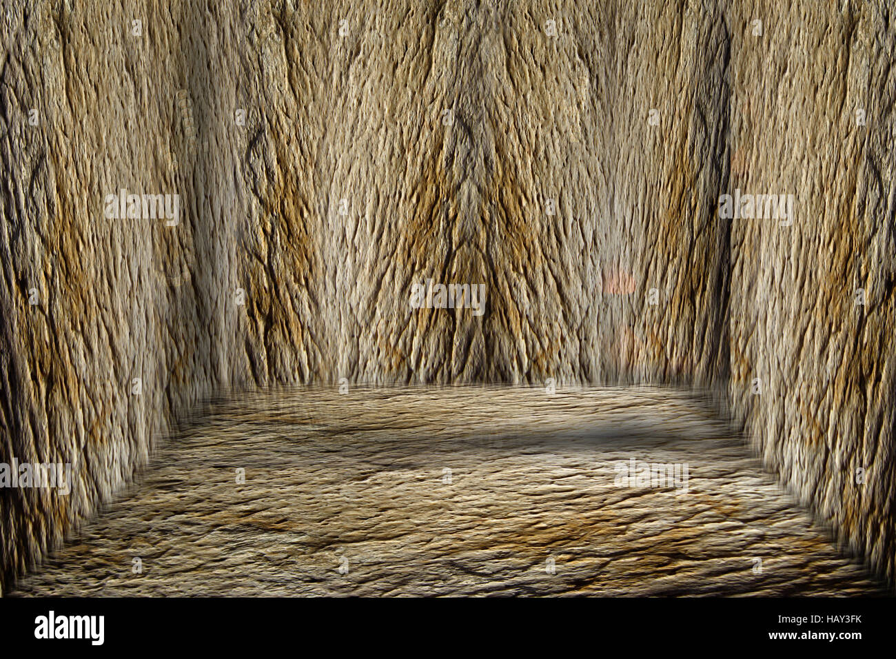 Avec des murs en pierre de l'égalité comme une grotte Banque D'Images