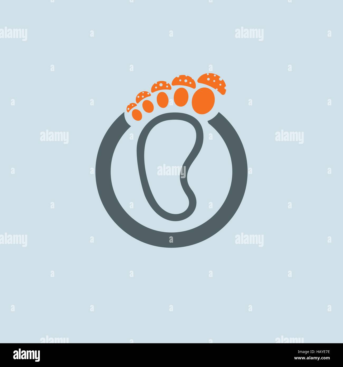 Orange-gris avec pied Itchy Feet champignon tour icône web Illustration de Vecteur
